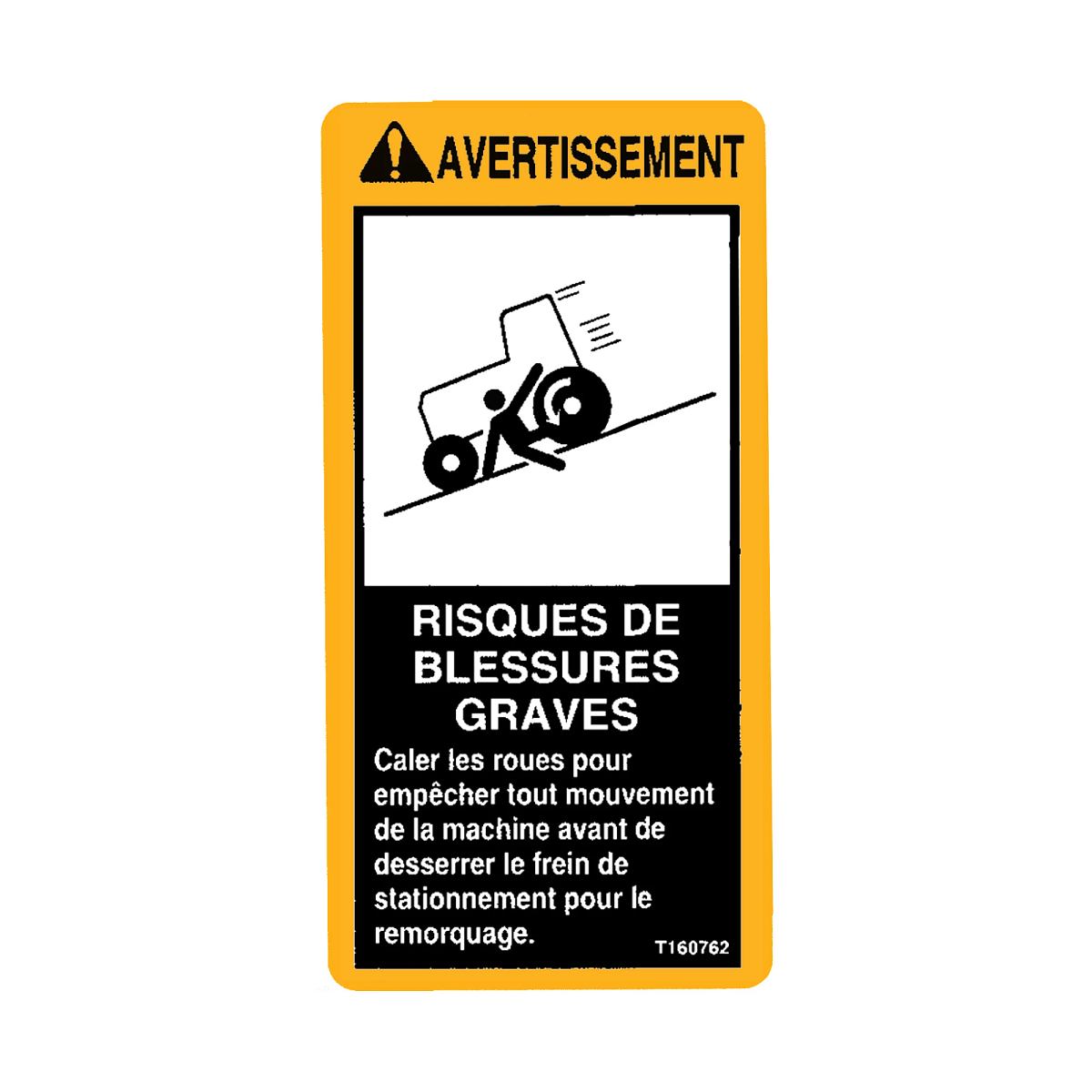 LABEL, WARNING, PARK BRAKE, FR