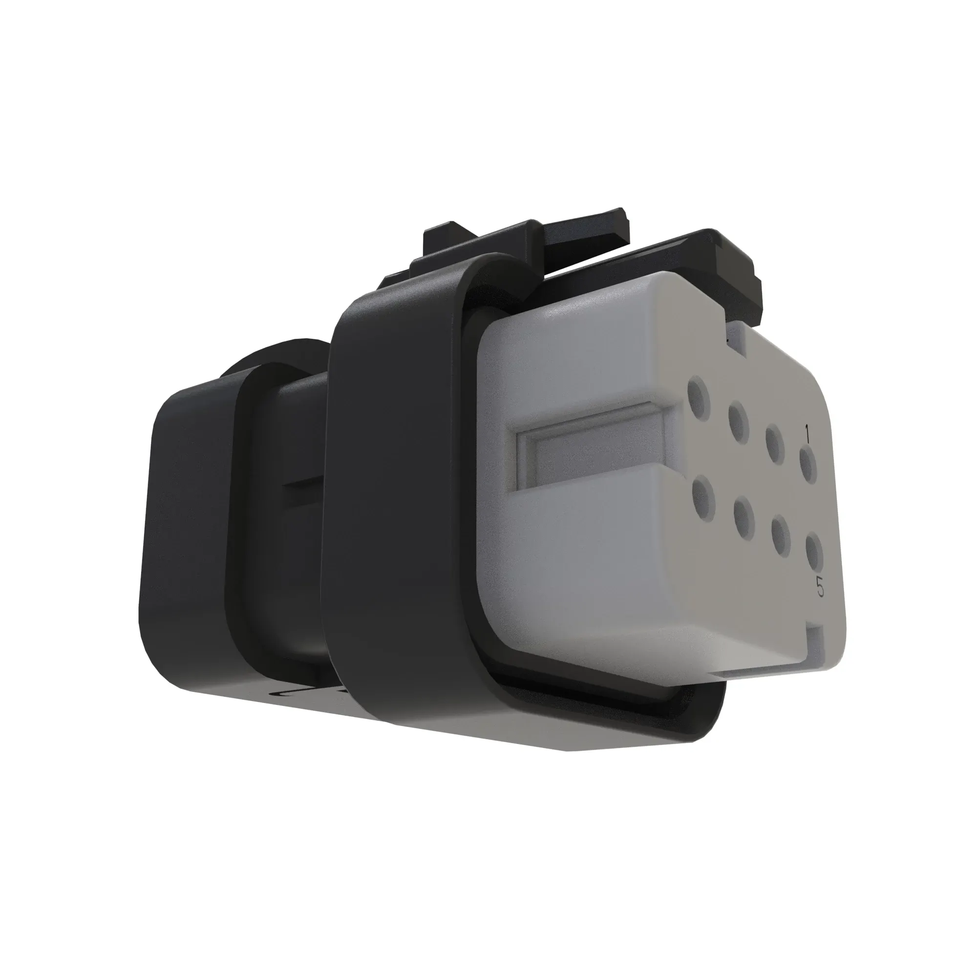 John Deere Gray Electrical Connector Housing, 8 Cavities - 57M9793