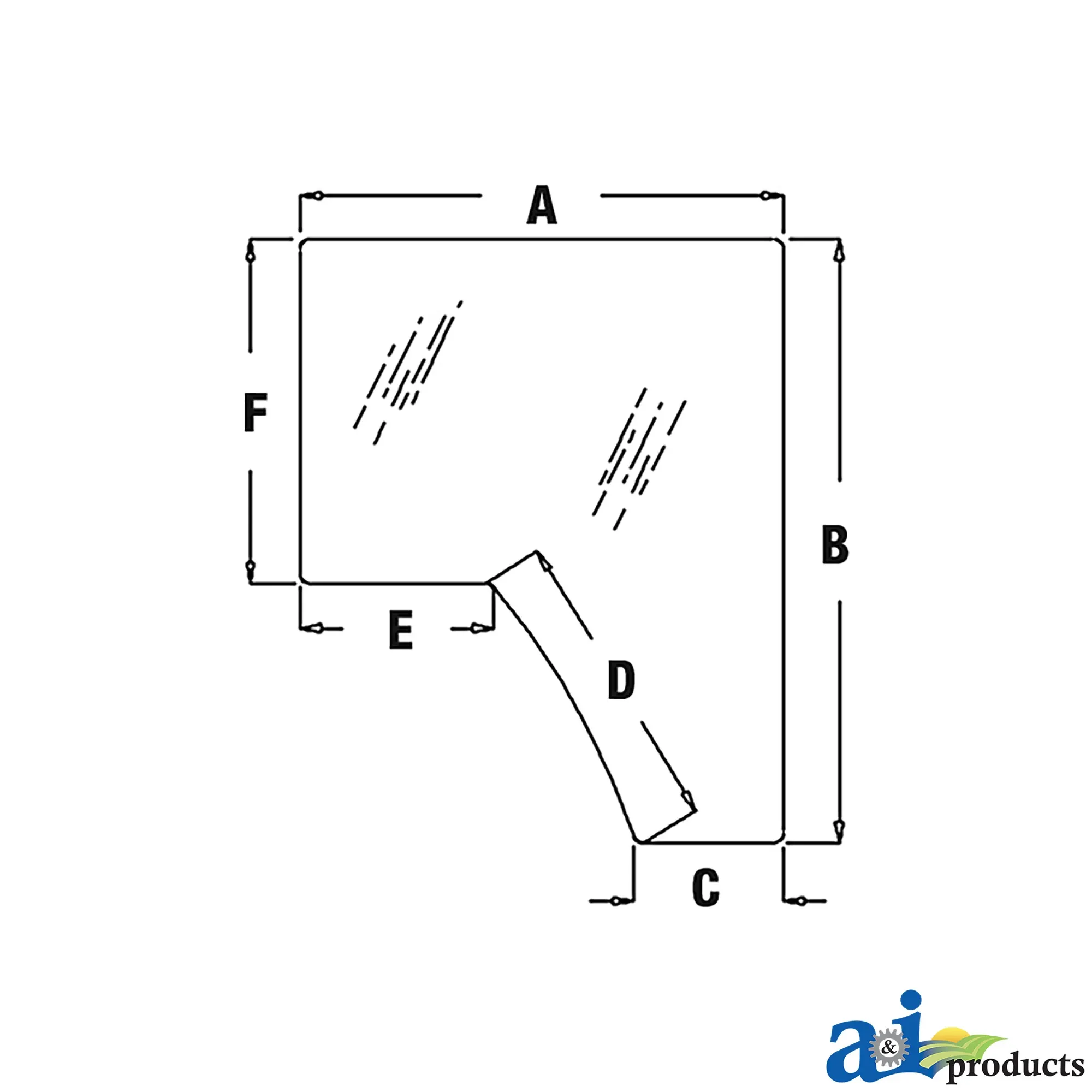 A&I Products Stationary Right Side Glass Window - A-R208587