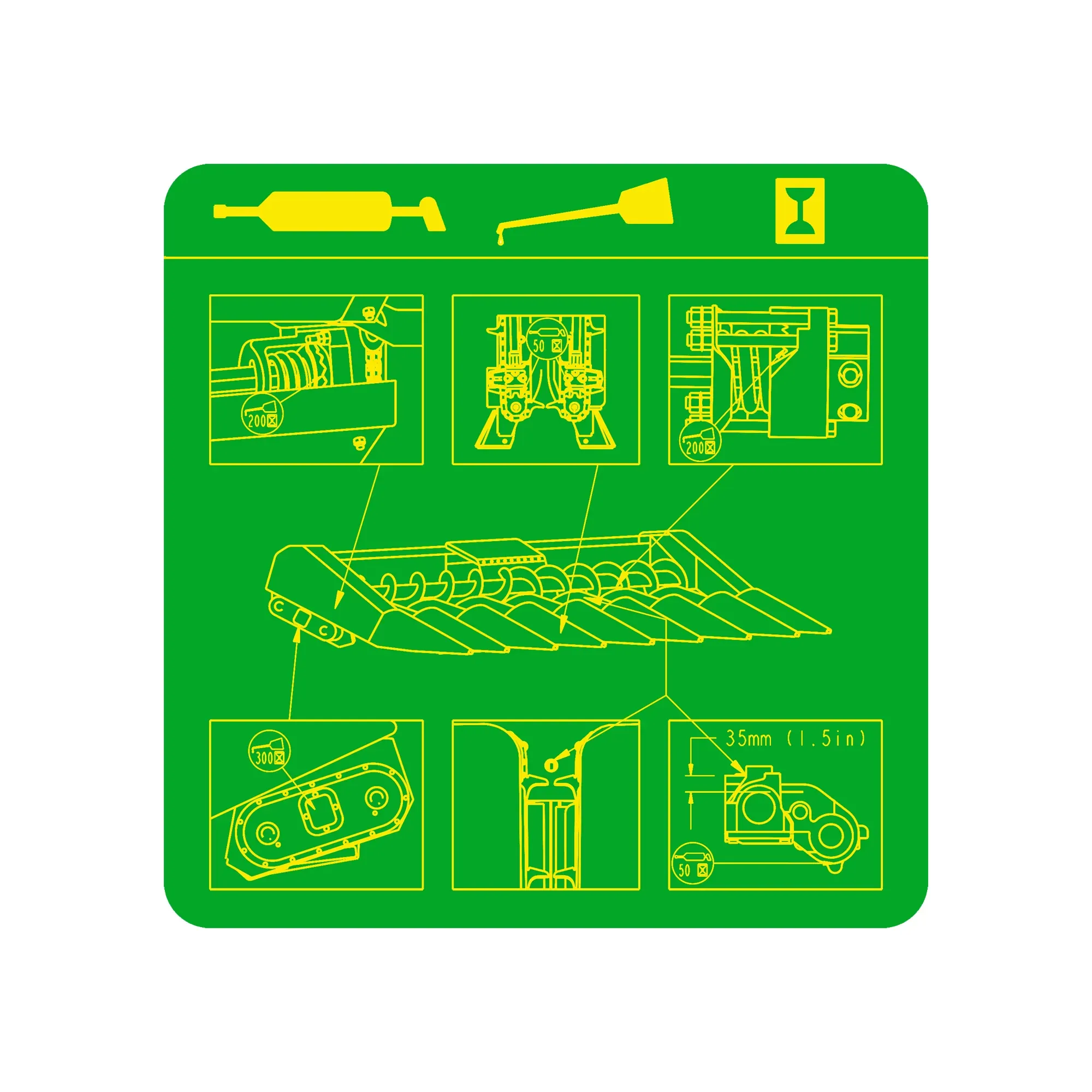 Label, Corn Head Lube Chart
