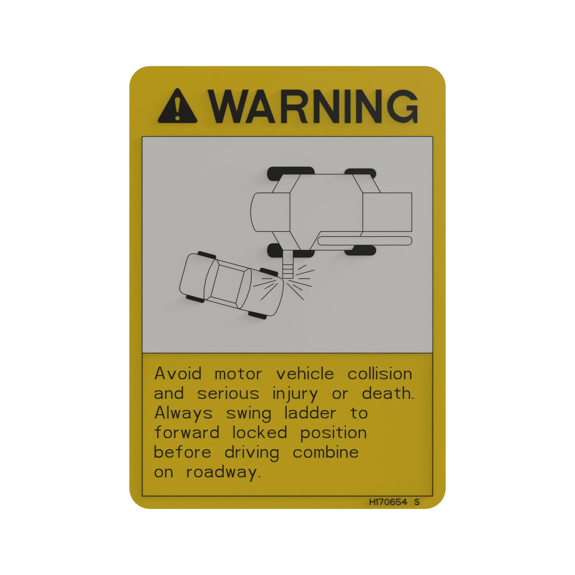 SIGN, LADDER TRANSPORT POSITION