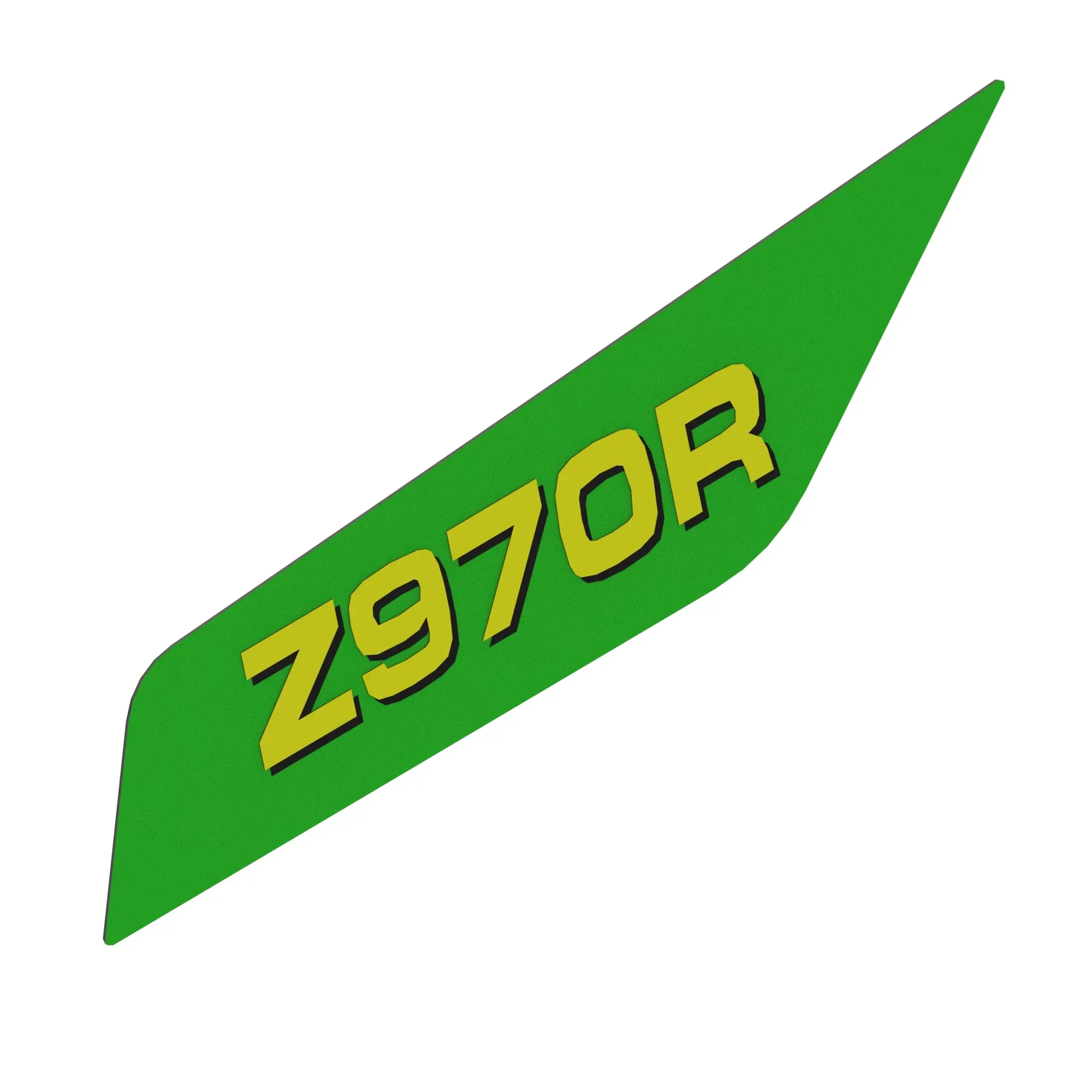 John Deere Z970R Model Number Label, Left Side - TCU32615