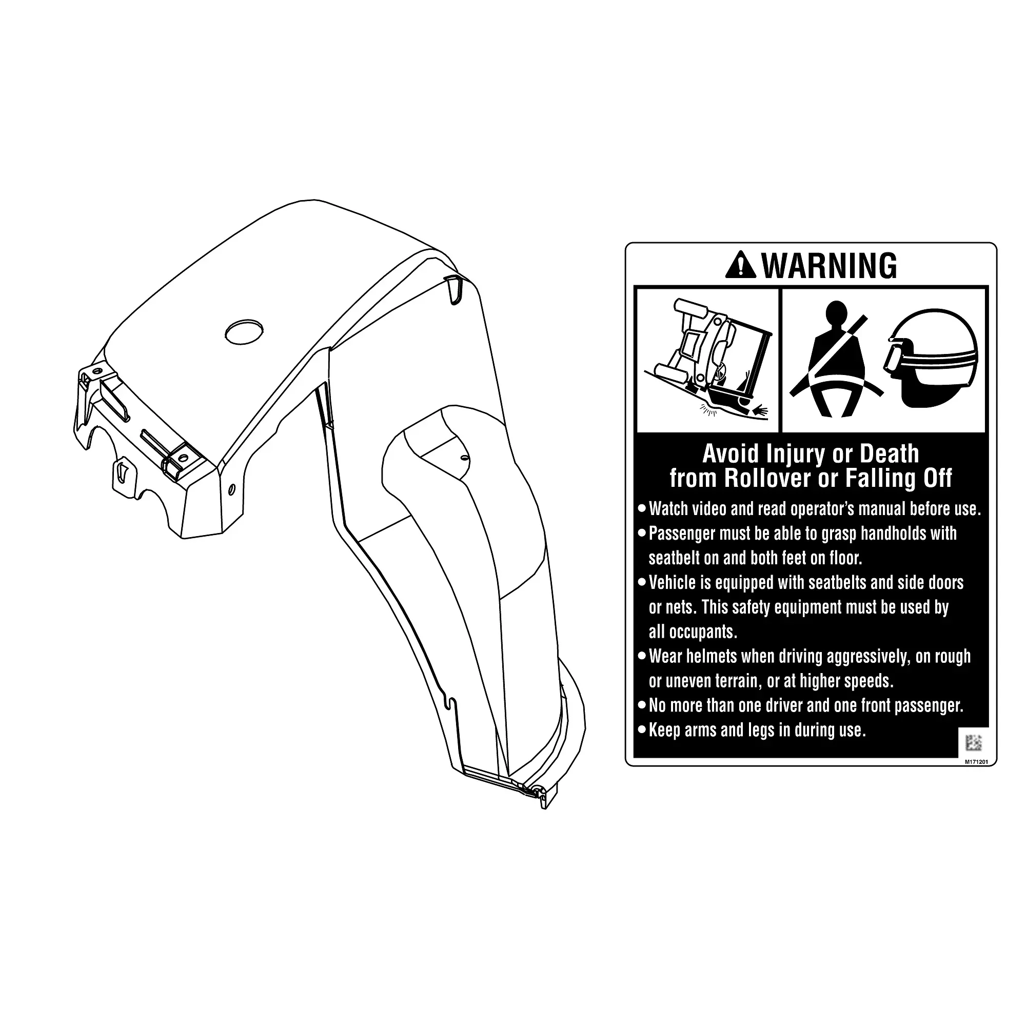 John Deere Olive Fender with Label, Right Side - AM146234