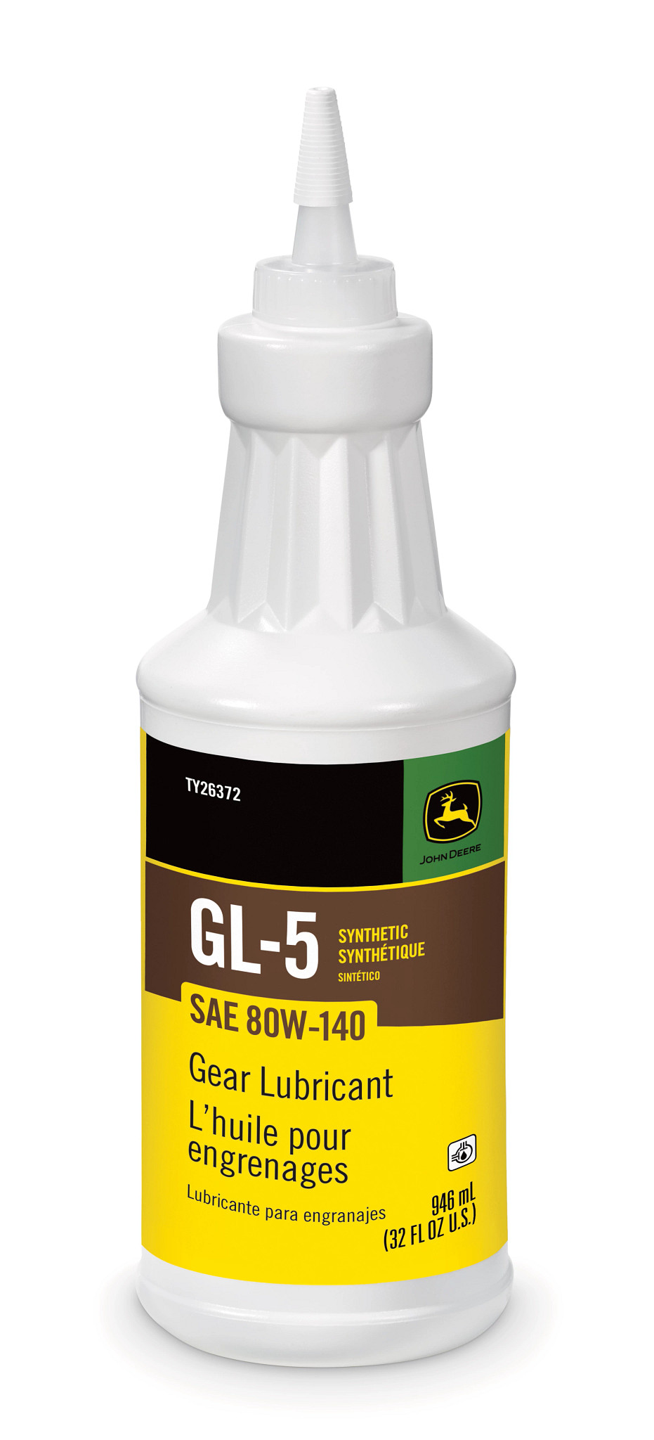 John Deere Synthetic Gear Lubricant, SAE 80W-140, API GL-5, 946 ml (32 Fluid Oz) - TY26372