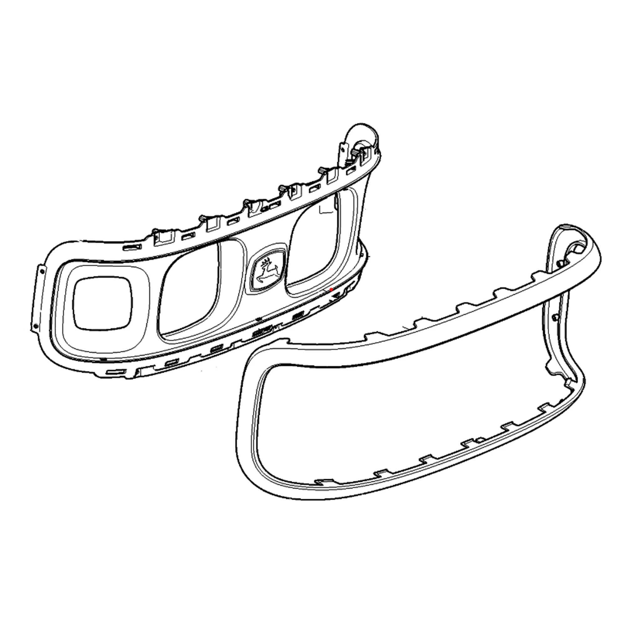 John Deere Headlight Frame with Glass Panel - AL181666