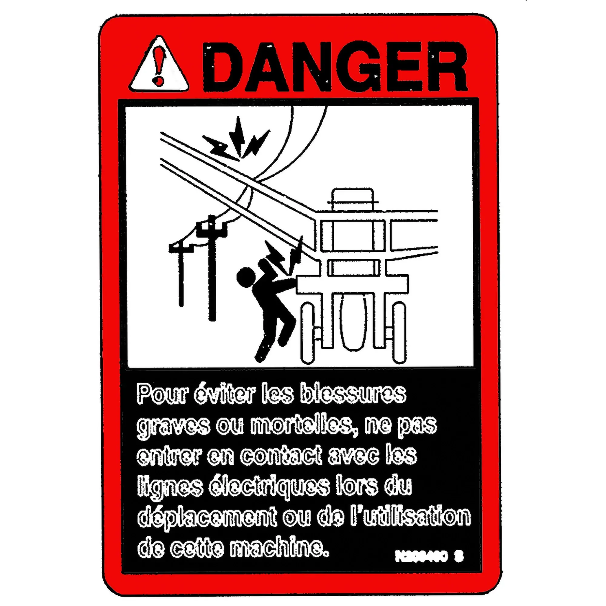 John Deere Label Tach Opening Label, French - N208400
