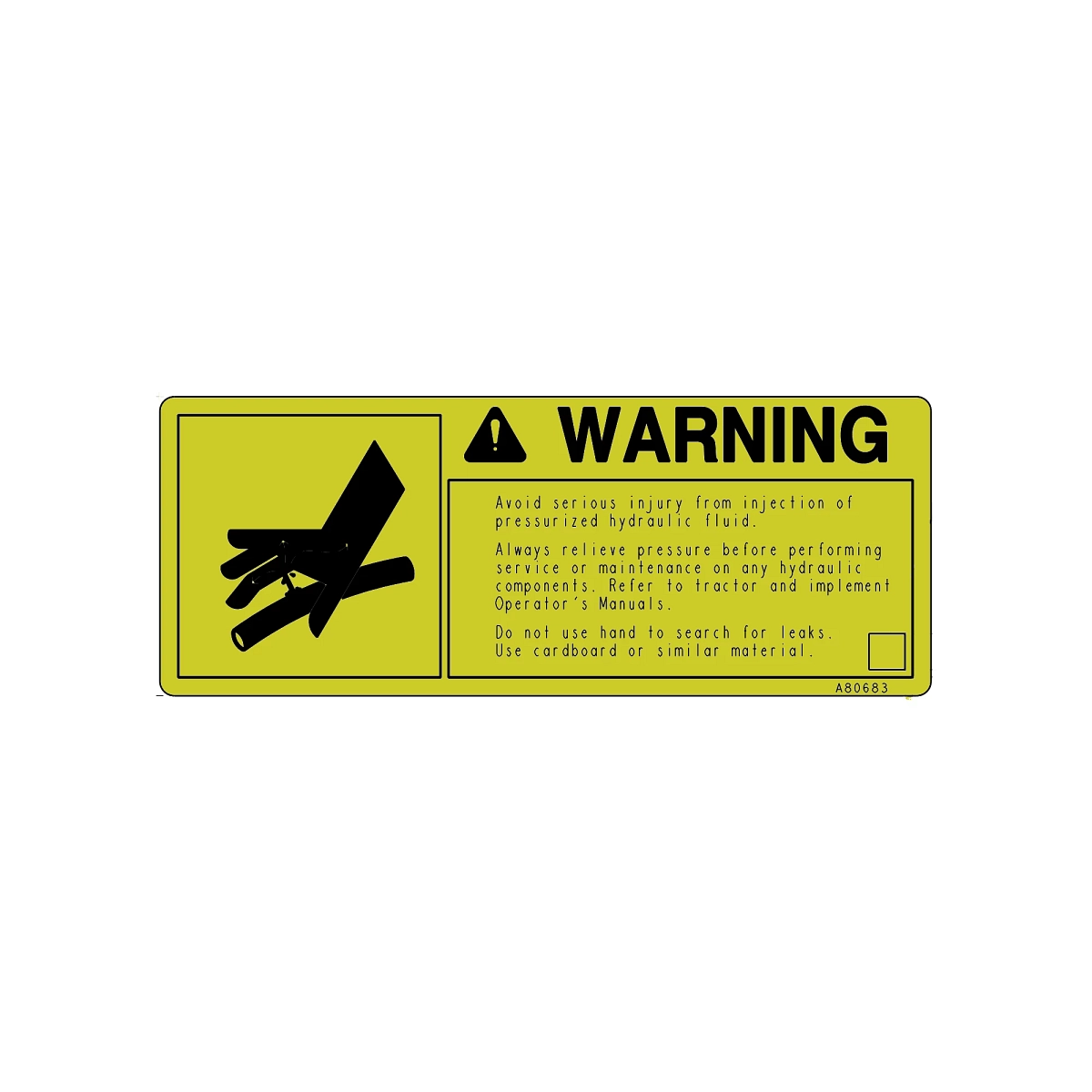 SAFETY SIGN, SIGN, WARNING,HYD INJE