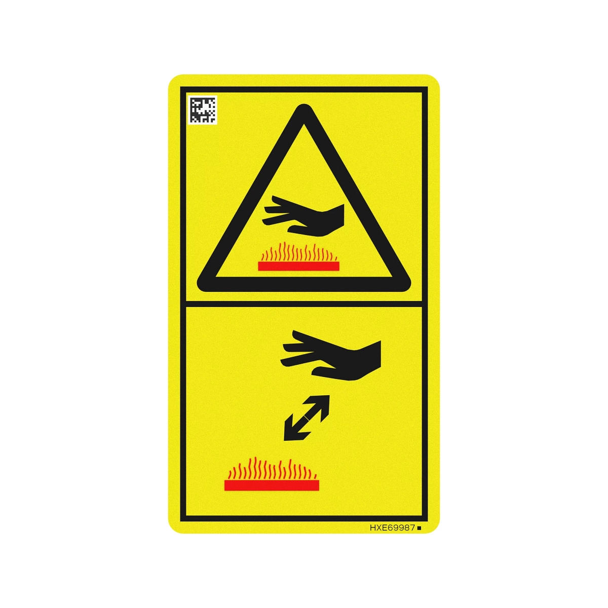 John Deere Safety Sign, Exhaust Heat Warning - HXE69987