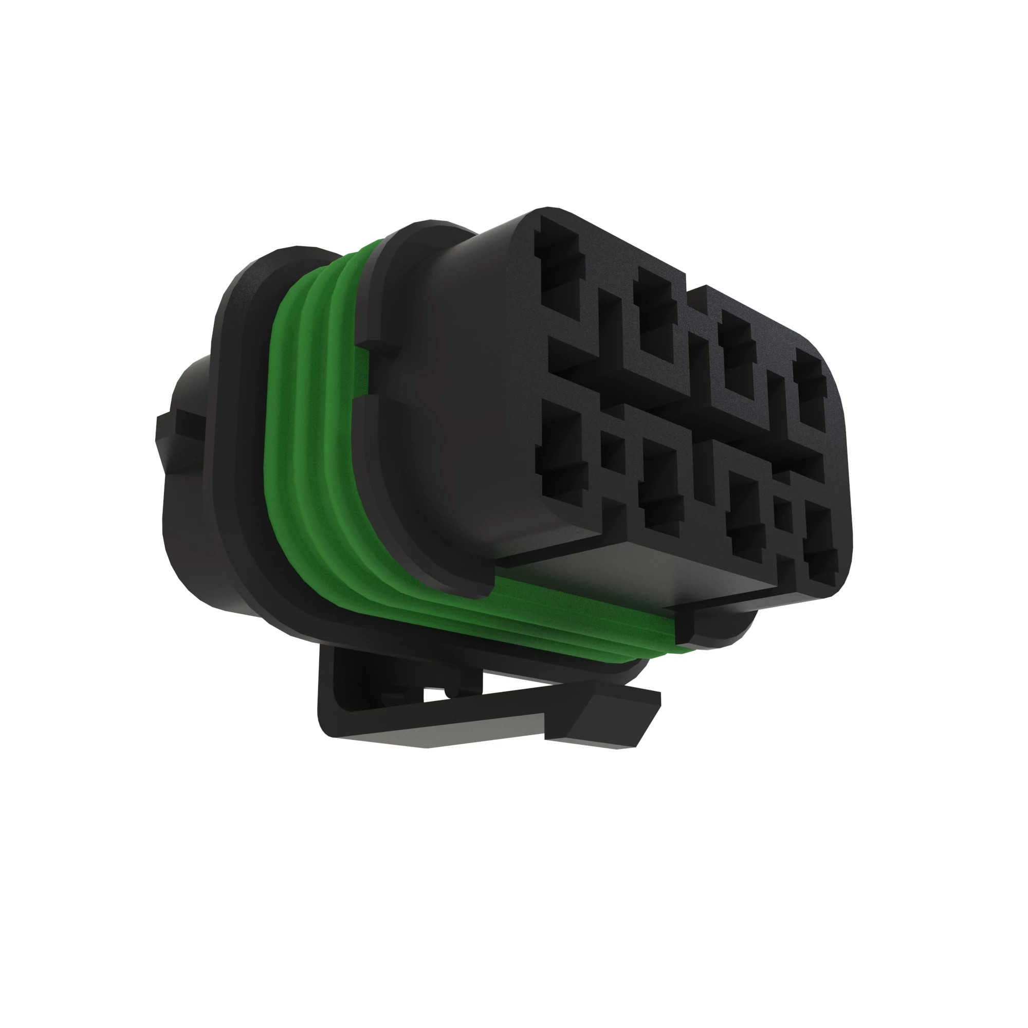 John Deere Black Internal Electrical Connector Housing, 8 Cavities - 57M8983