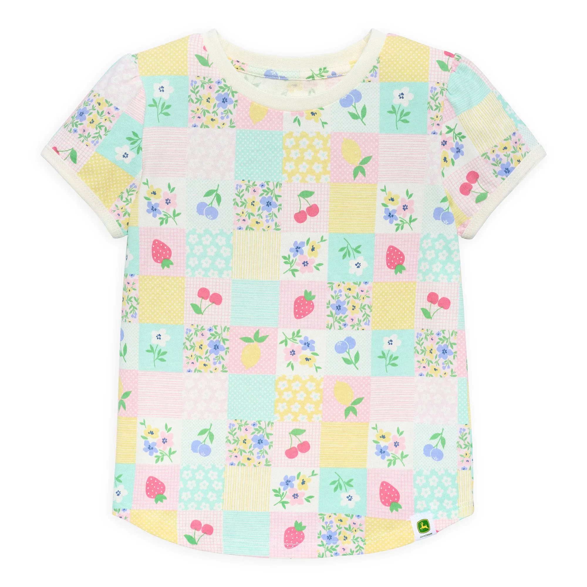 Toddlers Patchwork Denim Jumper & T-Shirt Set