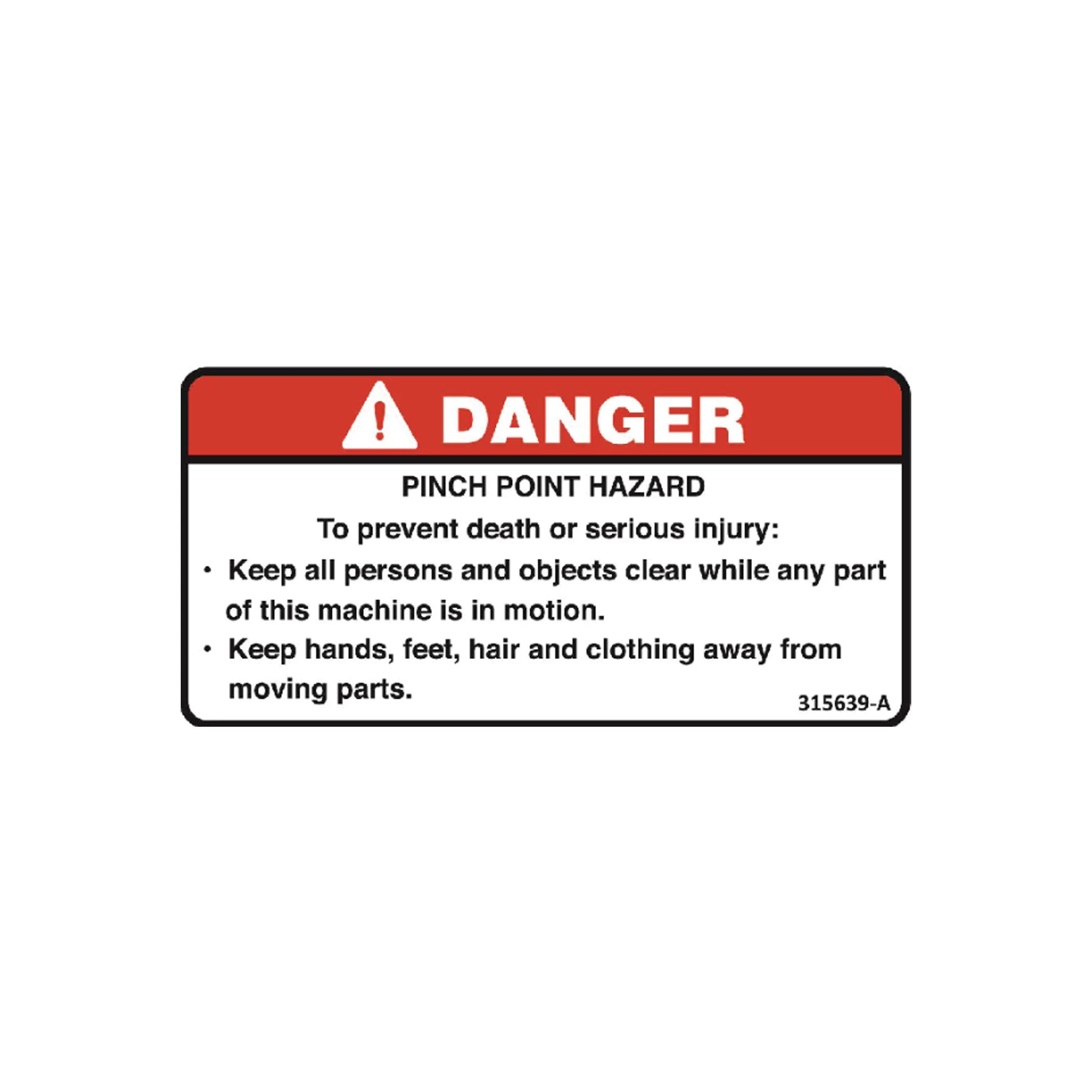 LABEL, DANGER PINCH POINT, NLM 3156