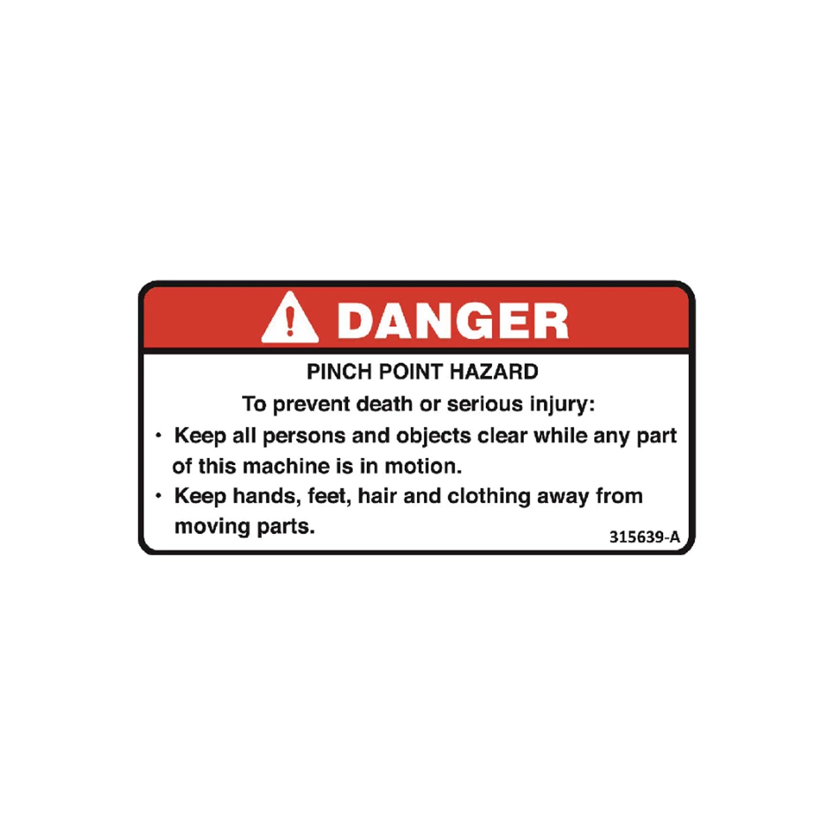 Label, Danger Pinch Point, Nlm 3156