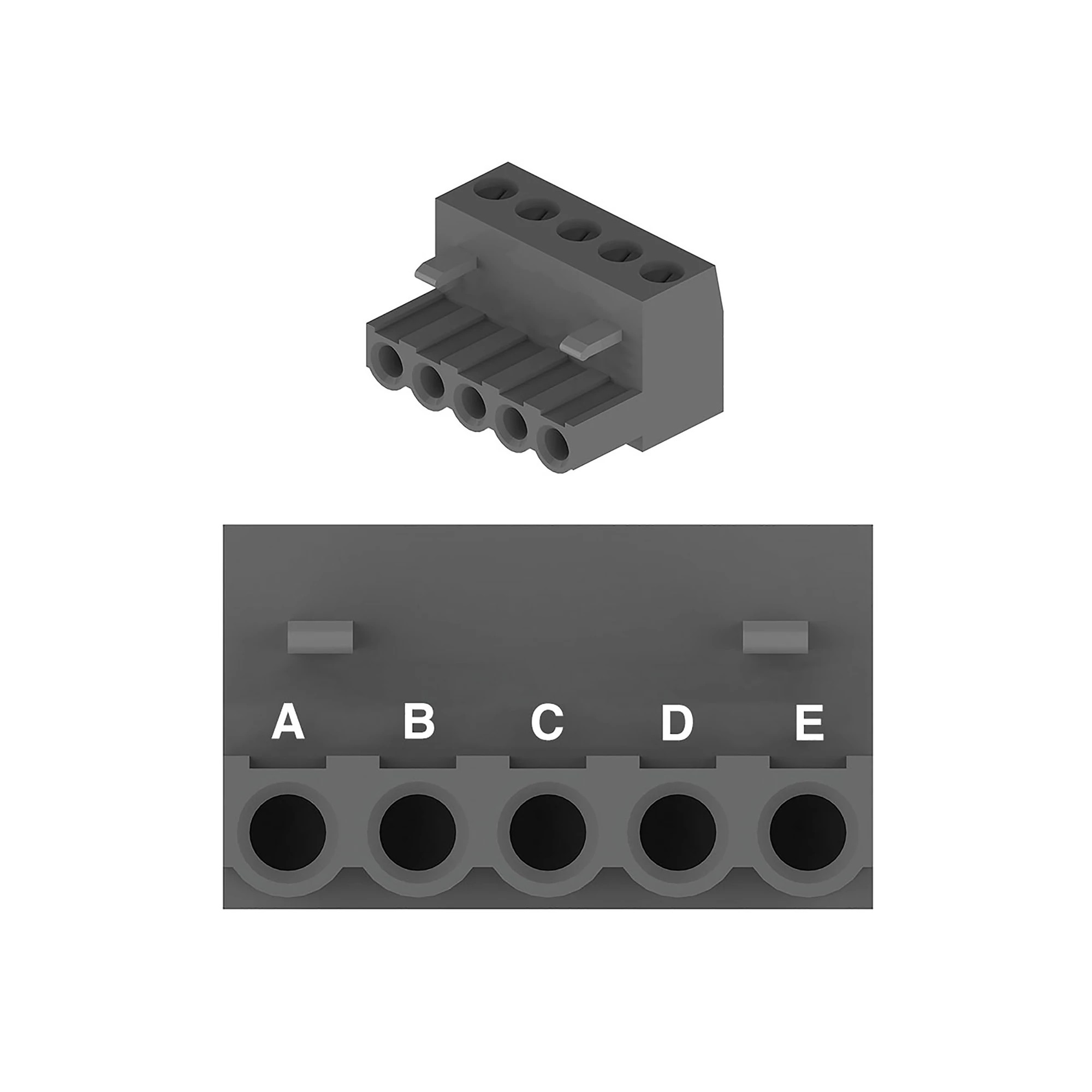 AMPHENOL 5W FEMALE UNSLD BLK PLSTC