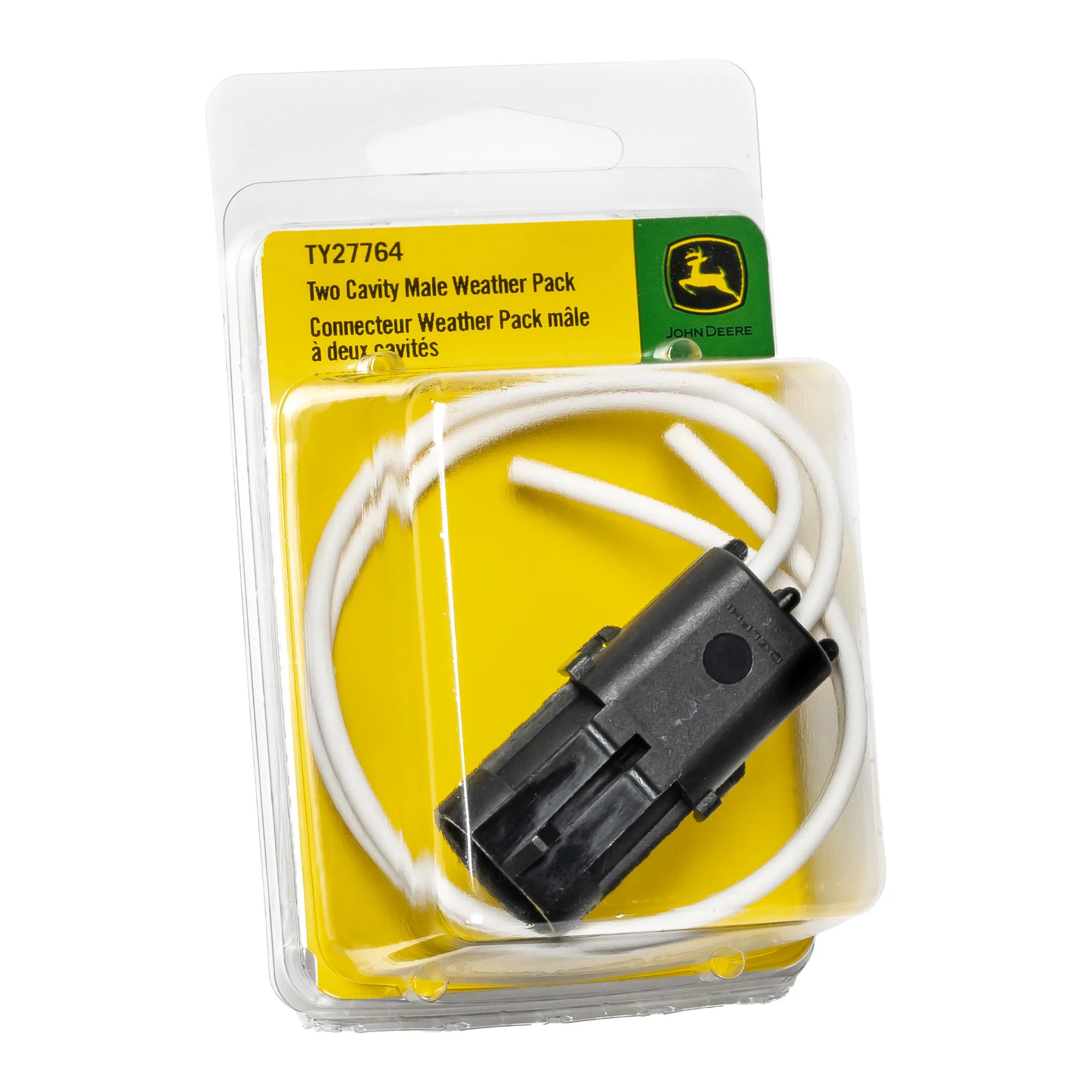 John Deere 2-Cavity Male Weather Pack with 14GA Pigtail - TY27764