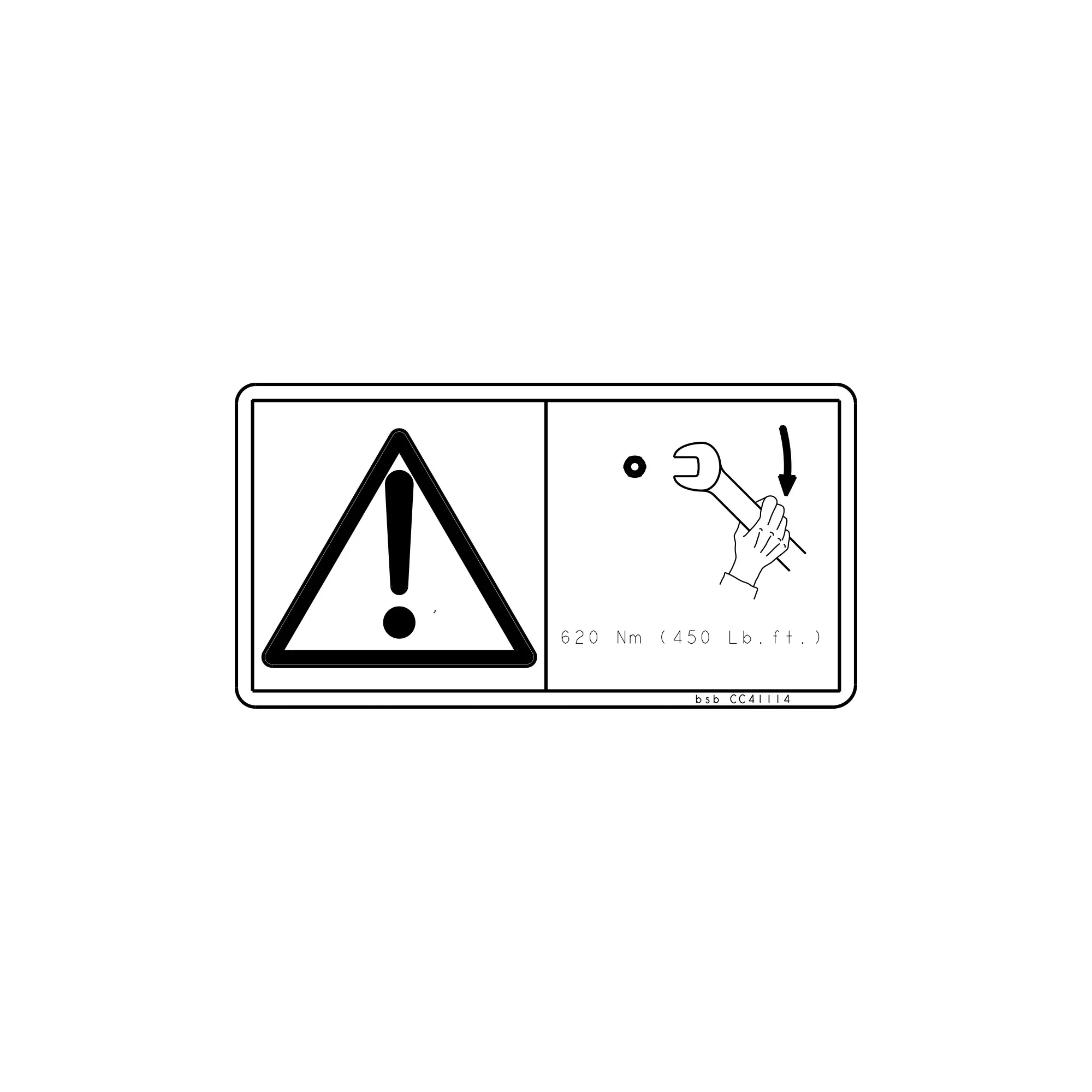 John Deere Security Label, torque Label - CC41114