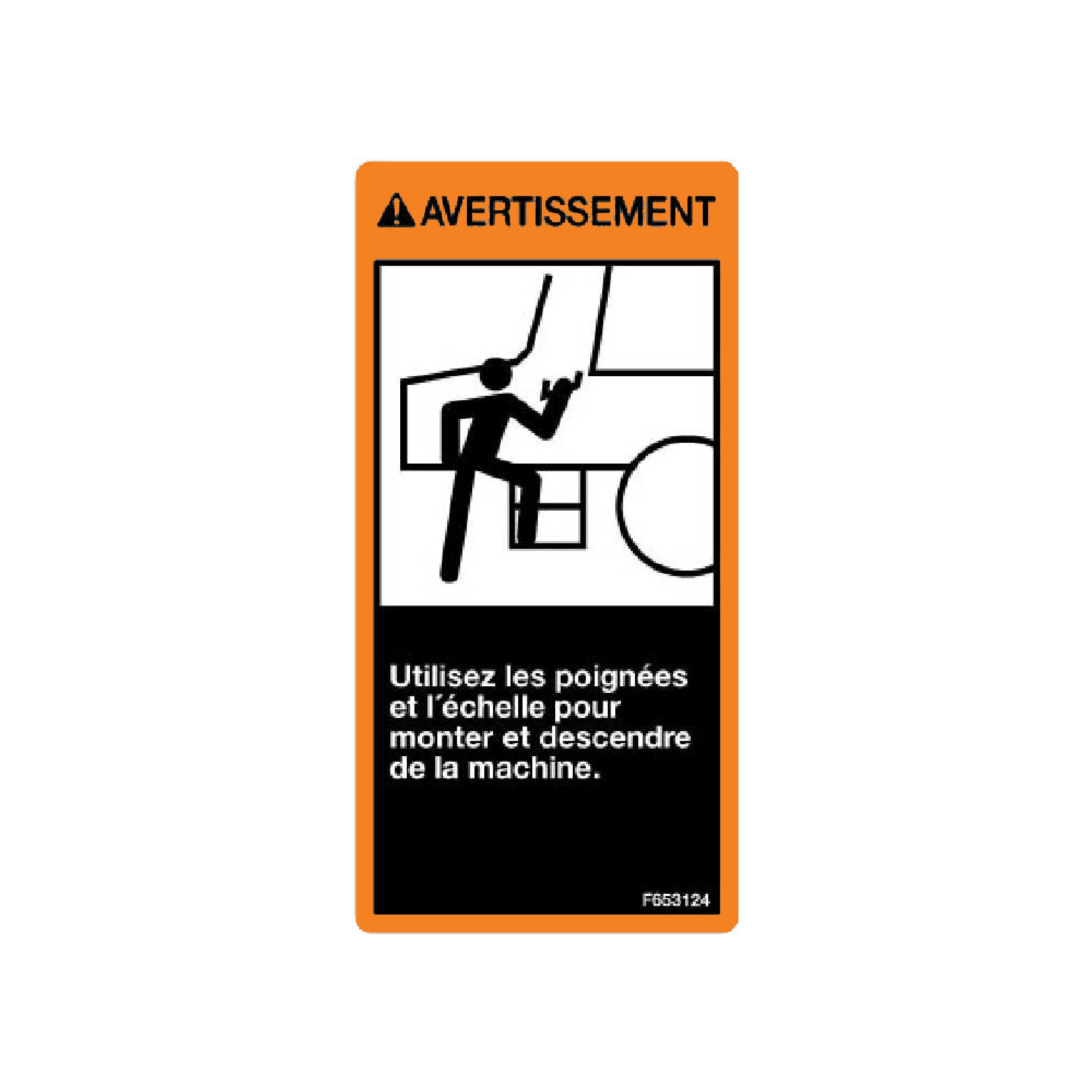 LABEL,USE HANDLES AND STEPS - FRA