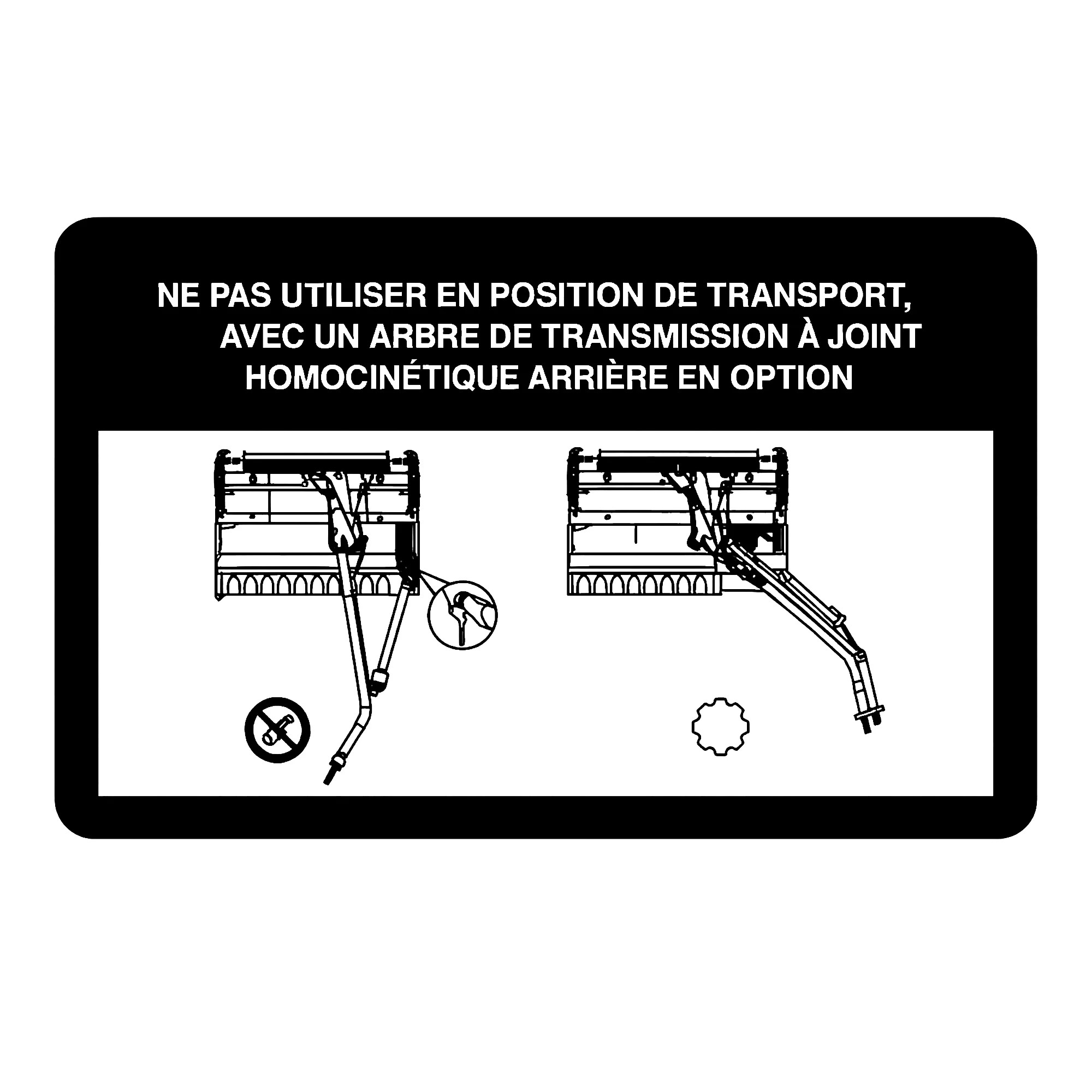 LABEL, TRANSPORT POSITION (FRENCH)