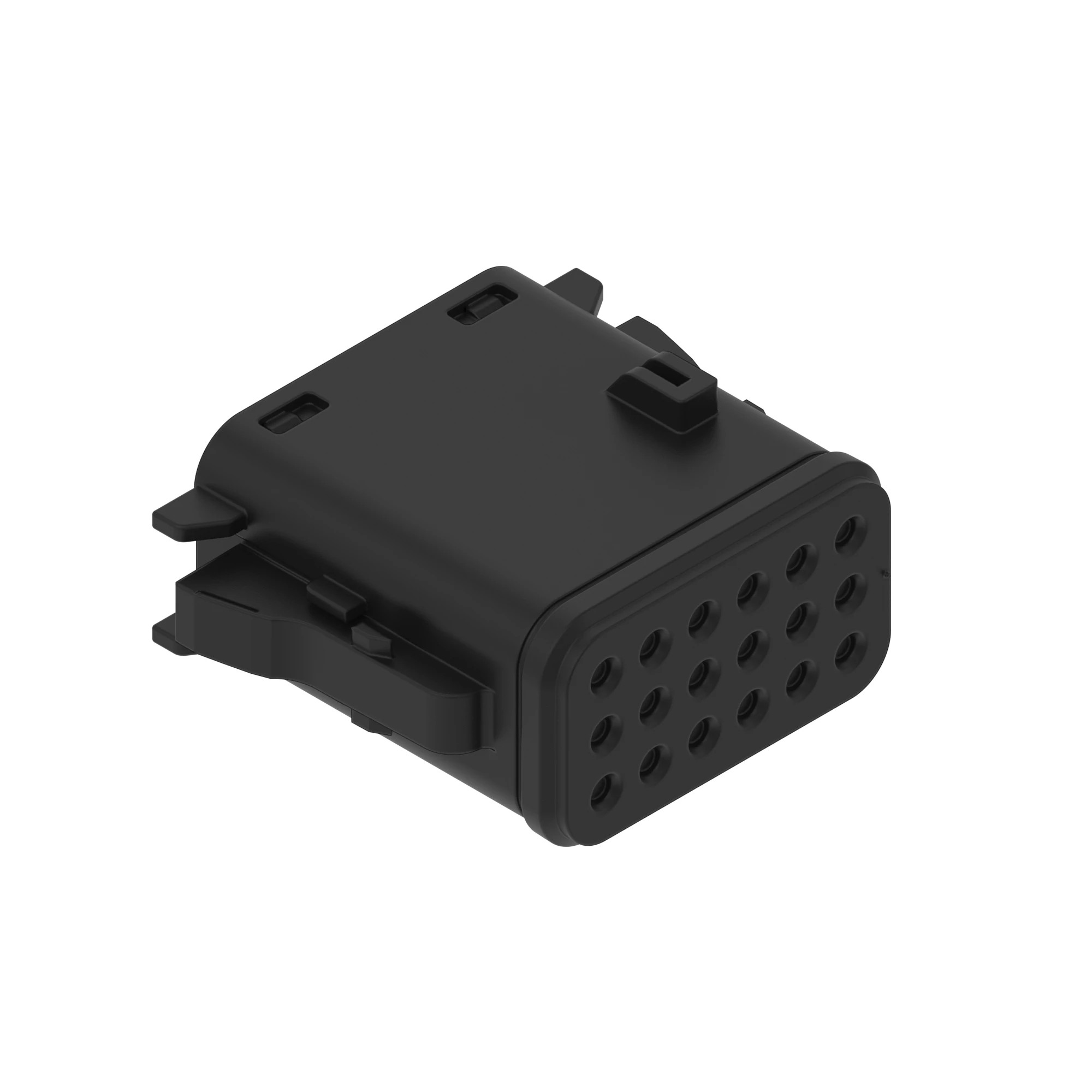 John Deere Black External Electrical Connector Housing, 18 Cavities - 57M14637