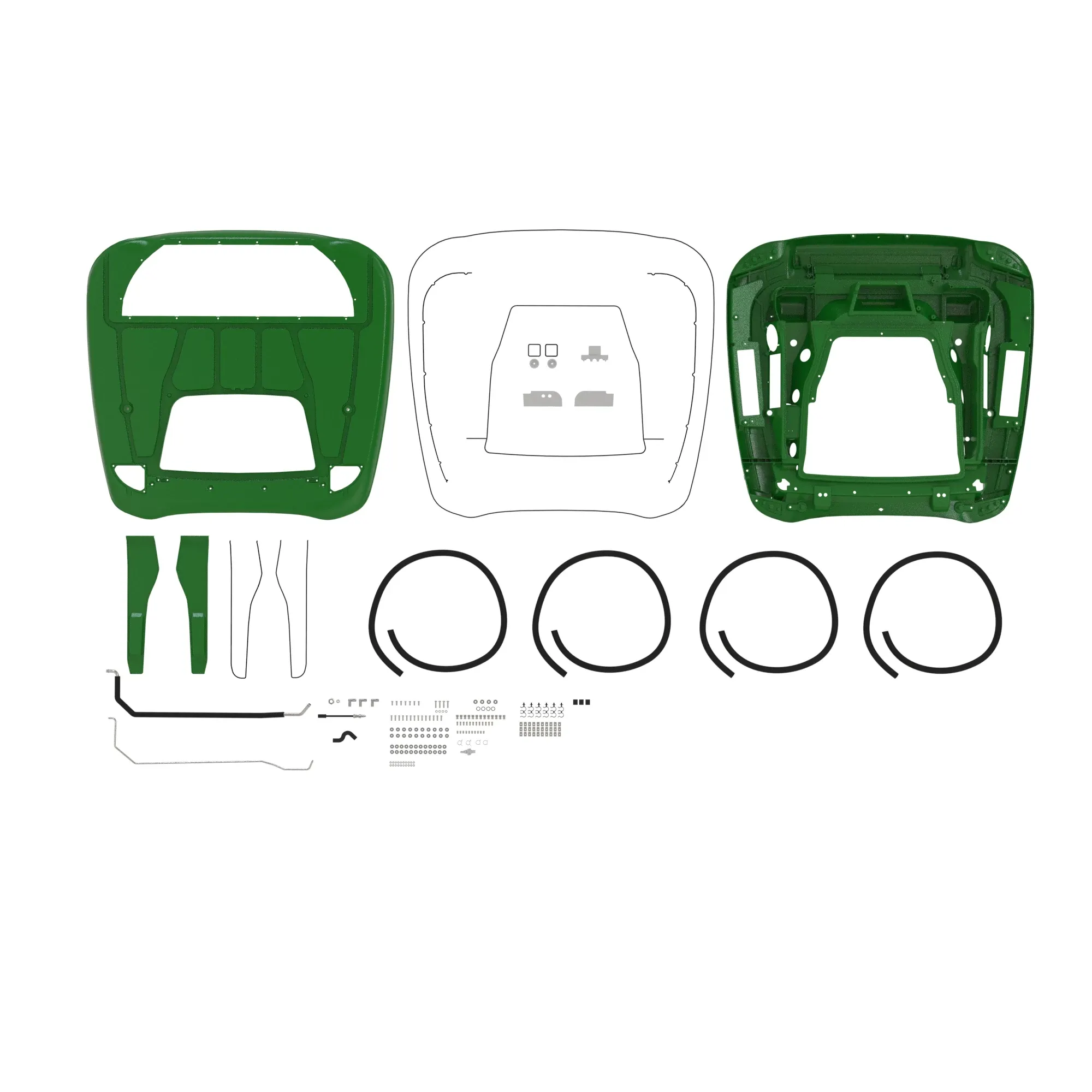 GREEN, W/SUNROOF, W/SMAL LOUVERS & HEAD CONSOLE OUTPUT