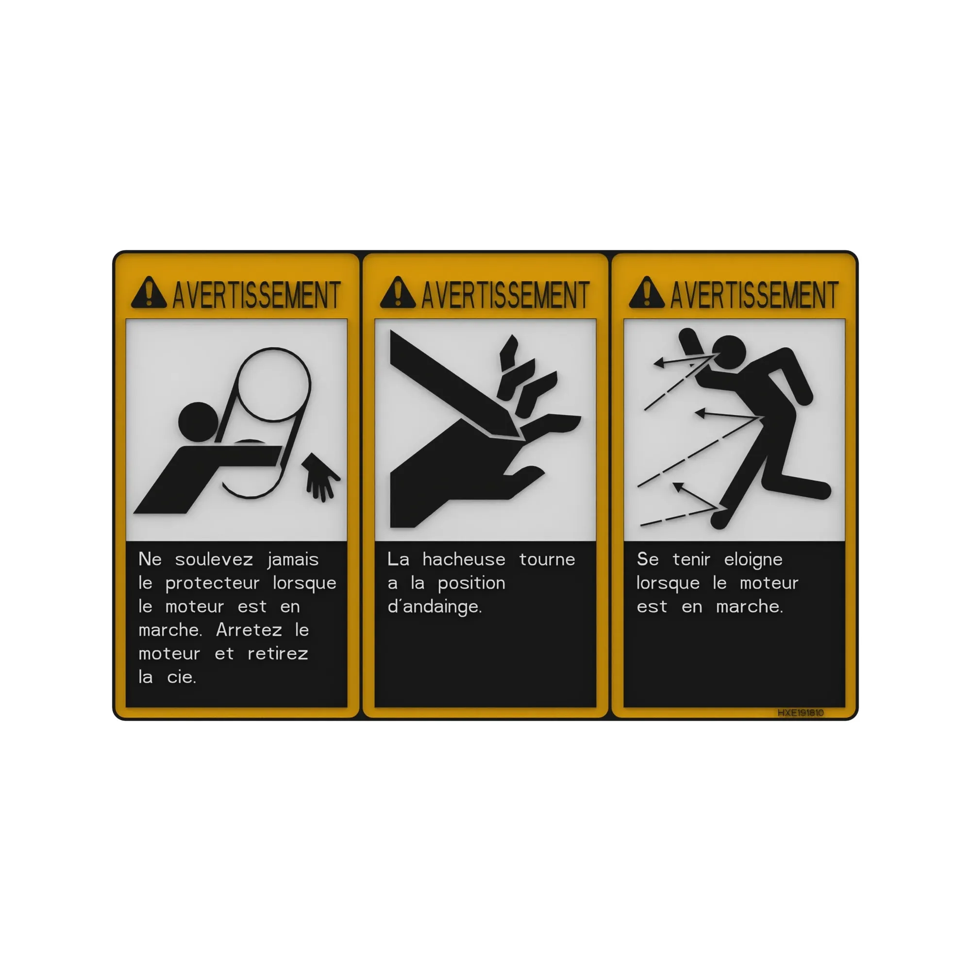 John Deere Warning Safety Sign - HXE191810