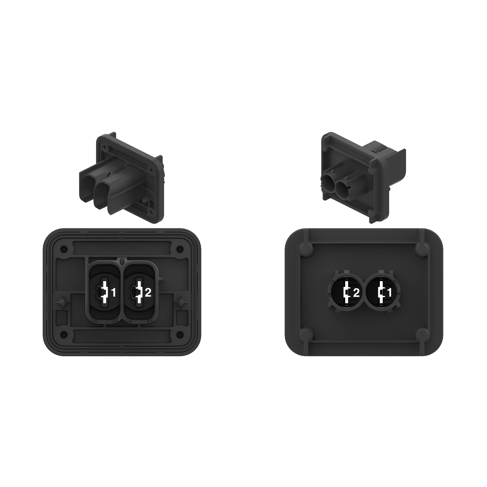 John Deere Black Internal Electrical Connector Housing, Cavities 2 - 57M13392