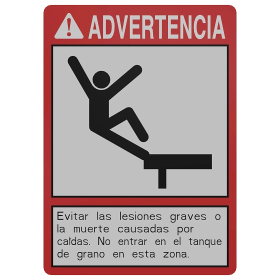 John Deere Spanish Front Entry Warning Sign - H209534