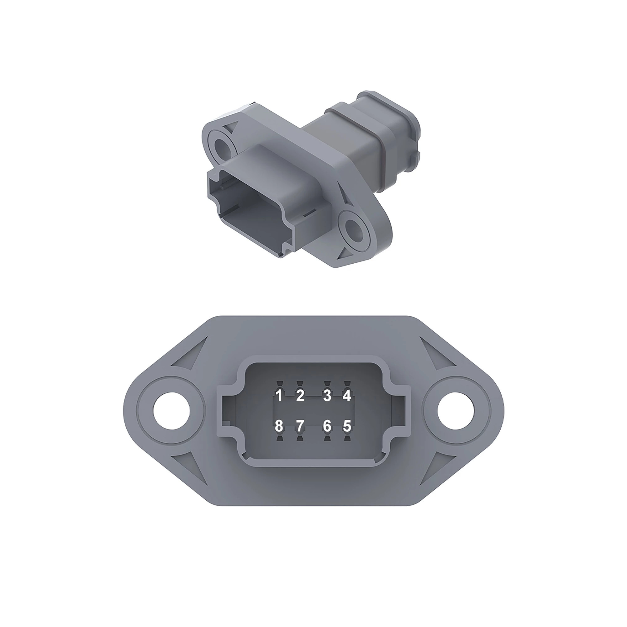 CONN DEUTSCH DT 8W FS GRY PLSTC