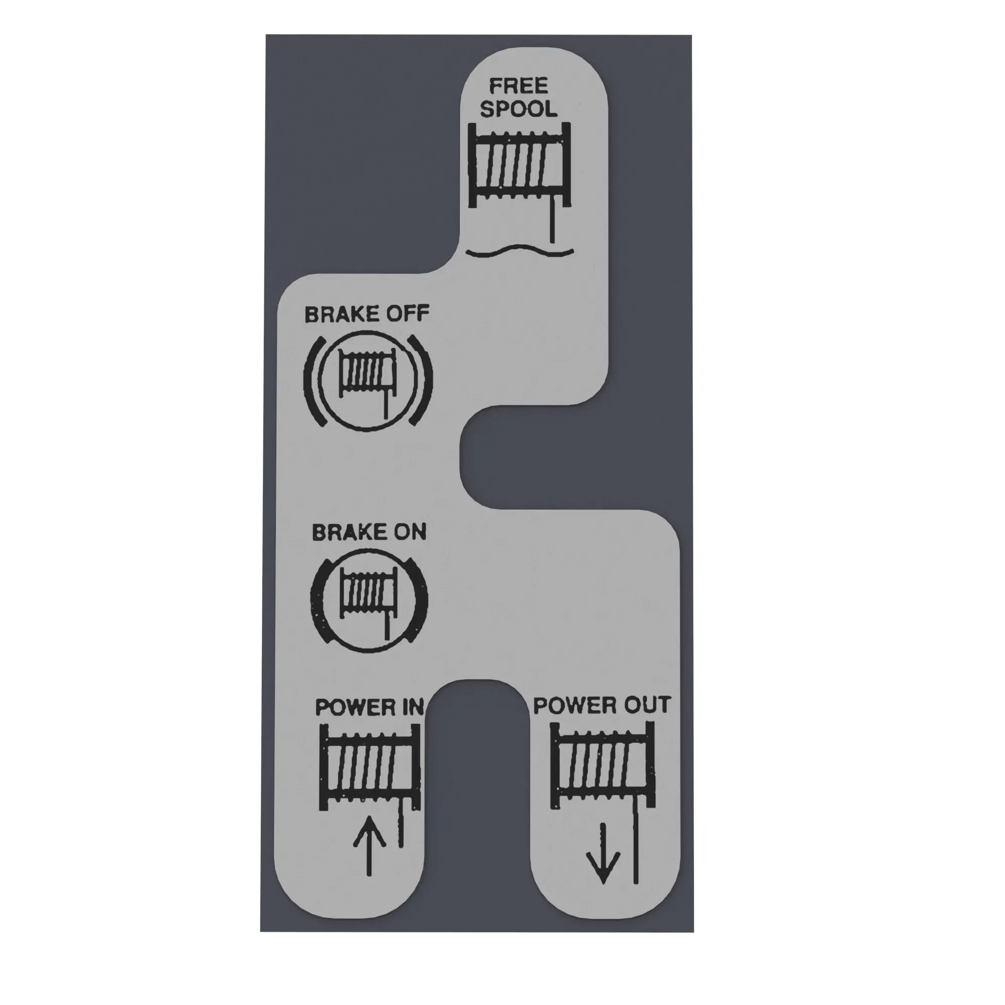 John Deere Winch Control Power Label - T132832
