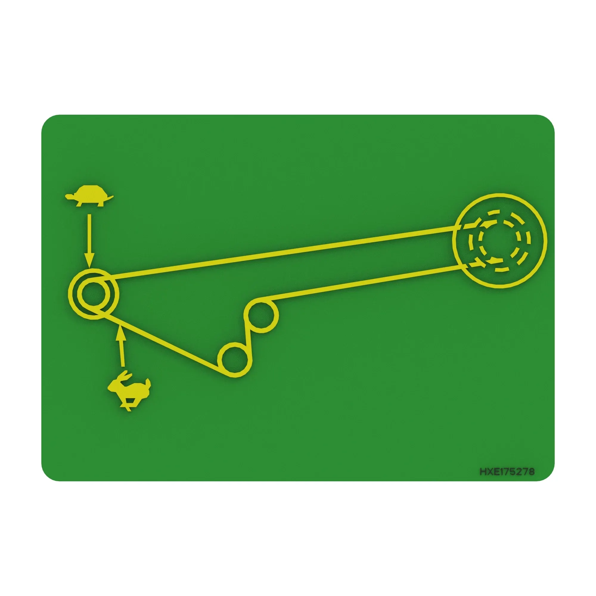 John Deere top Shaft/fast Drive Belt Label - HXE175278