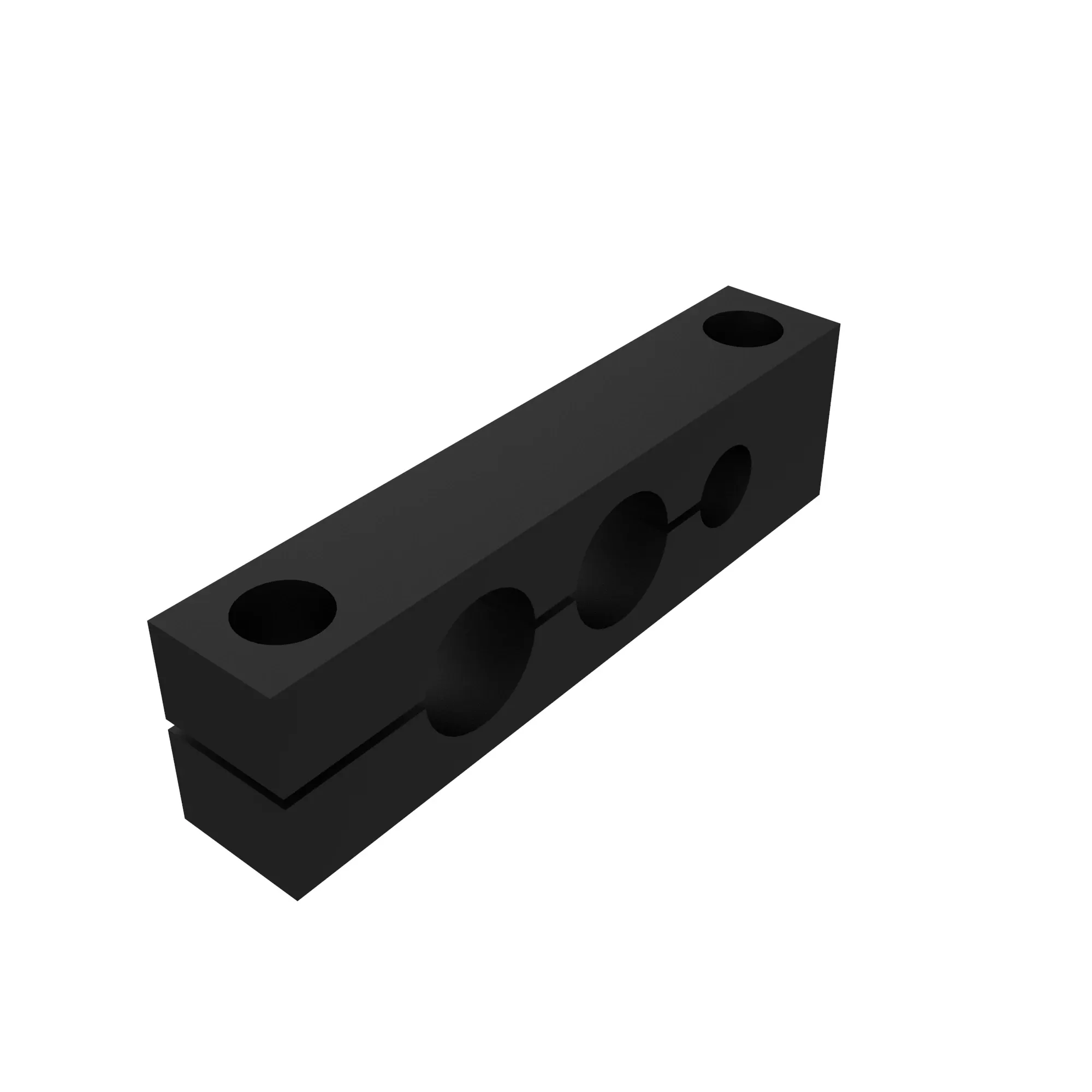 BLOCK, CLAMP, HINGED BLACK, 3 PASSA