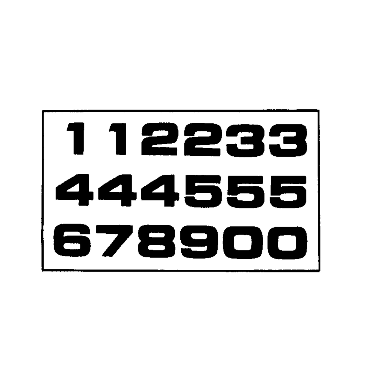 Decal, Numbers for Model Identificat