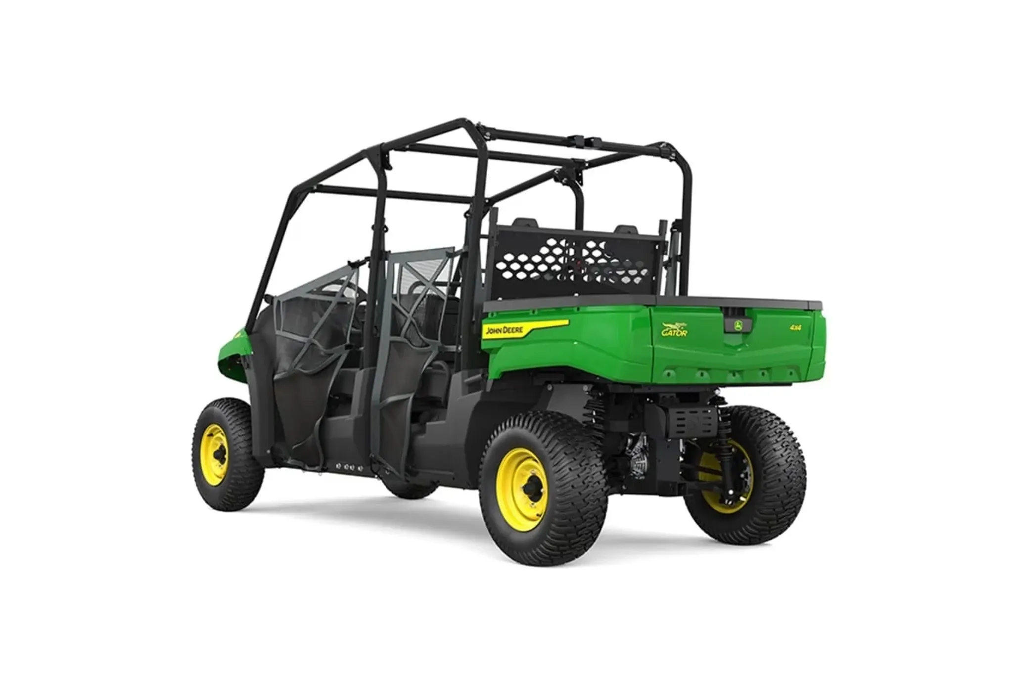 Studio image with a rear left view of XUV560E S4 UTV Crossover Gator Utility Vehicle
