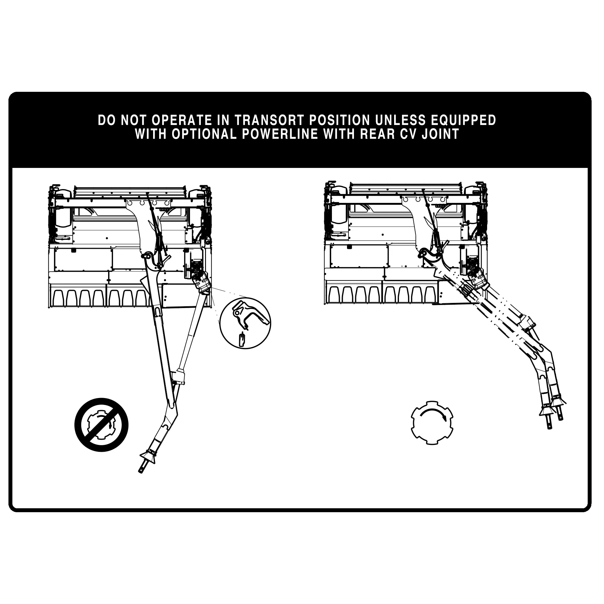 John Deere Label, Transport Position, English - FH301552