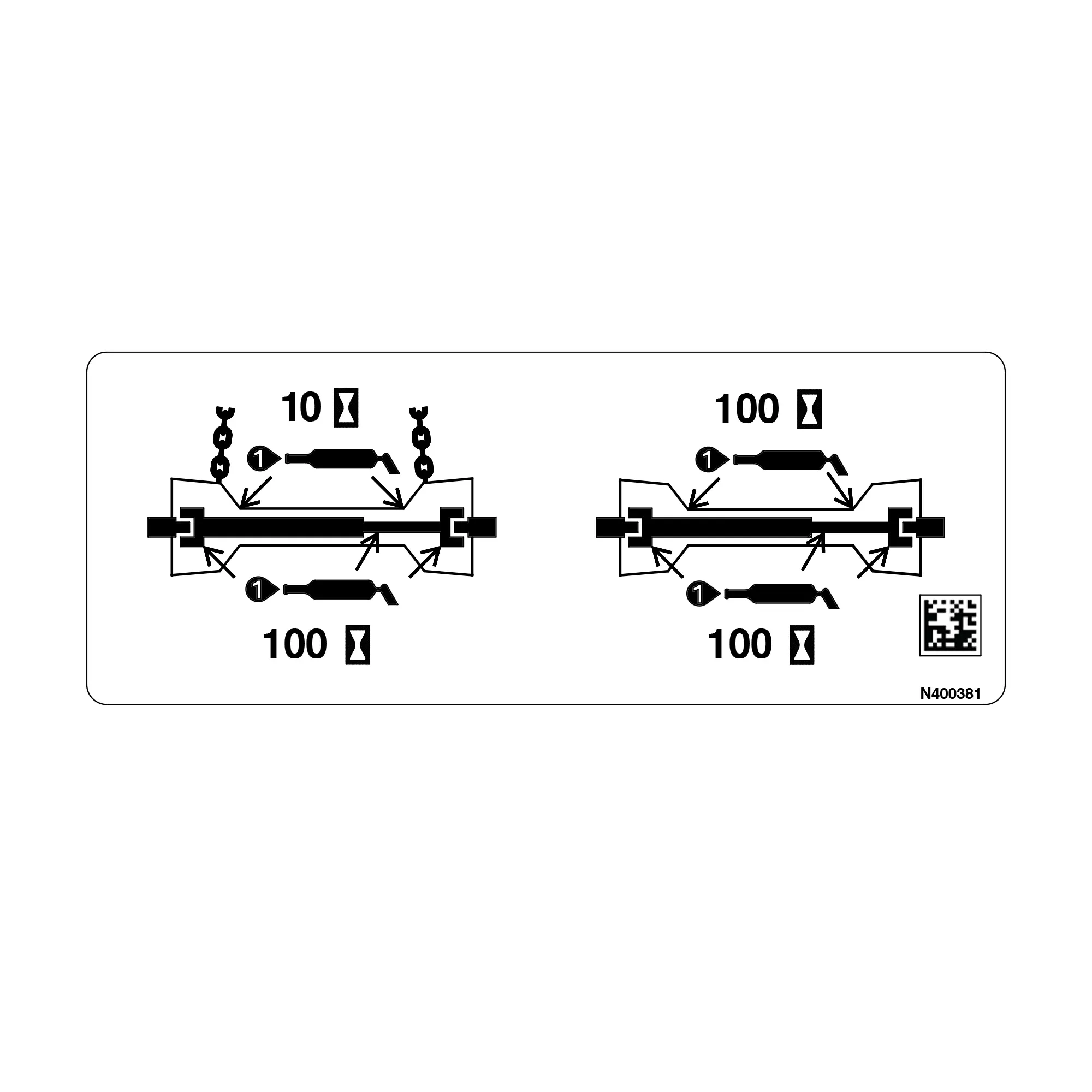 John Deere Grease 1 Shot Label - N400381