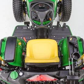 Top view of a 3E tractor's operator's station with optional selective control valve (SCV) levers