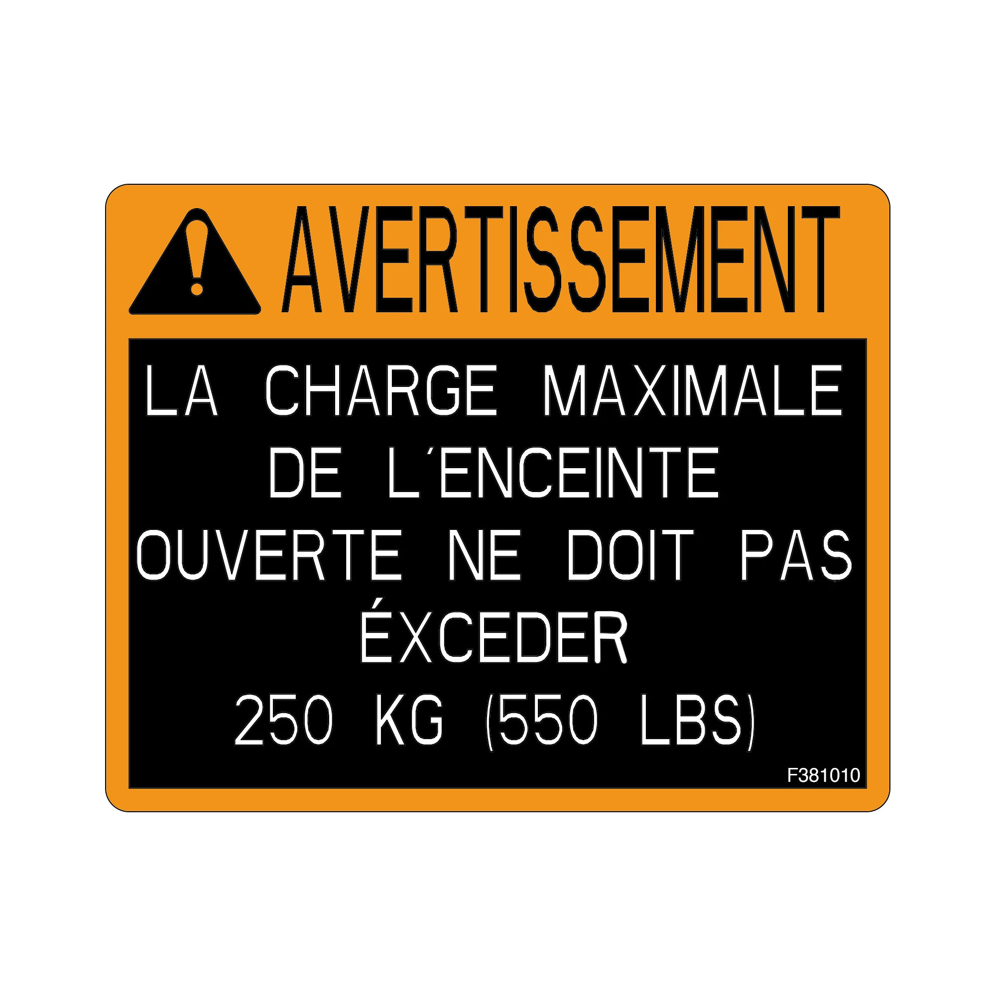 DECAL, ENCLOSURE LOAD FRENCH