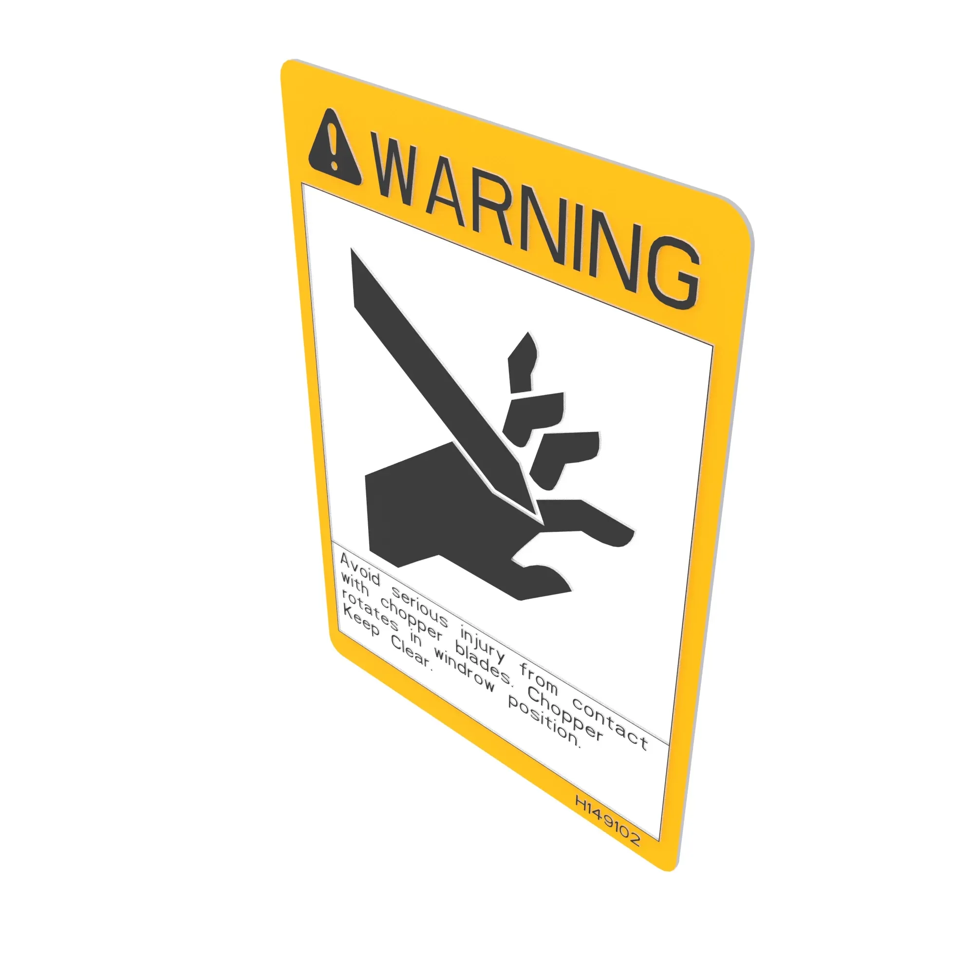 SIGN, WARNING, CHOPPER POSITION