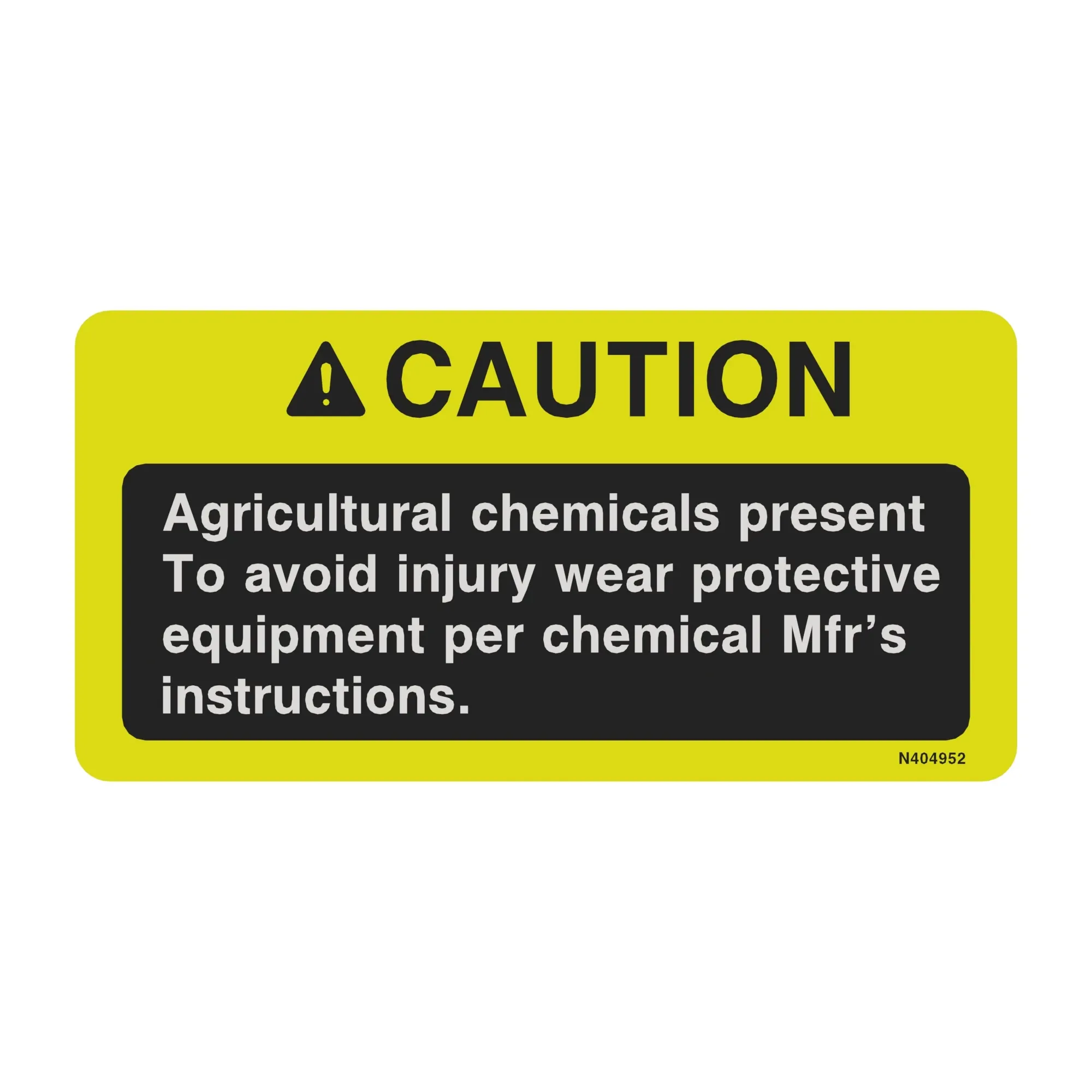 John Deere Chemical Warning Decal - N404952