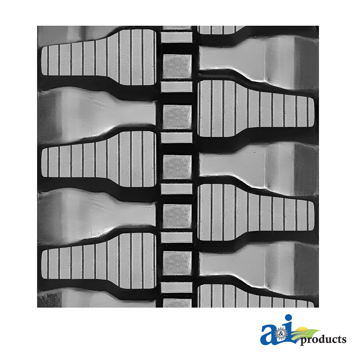 A&I Products T1 Tread Pattern Rubber Track, Width 300 mm, Pitch 52.5 mm, Links 78 - A-300525N78