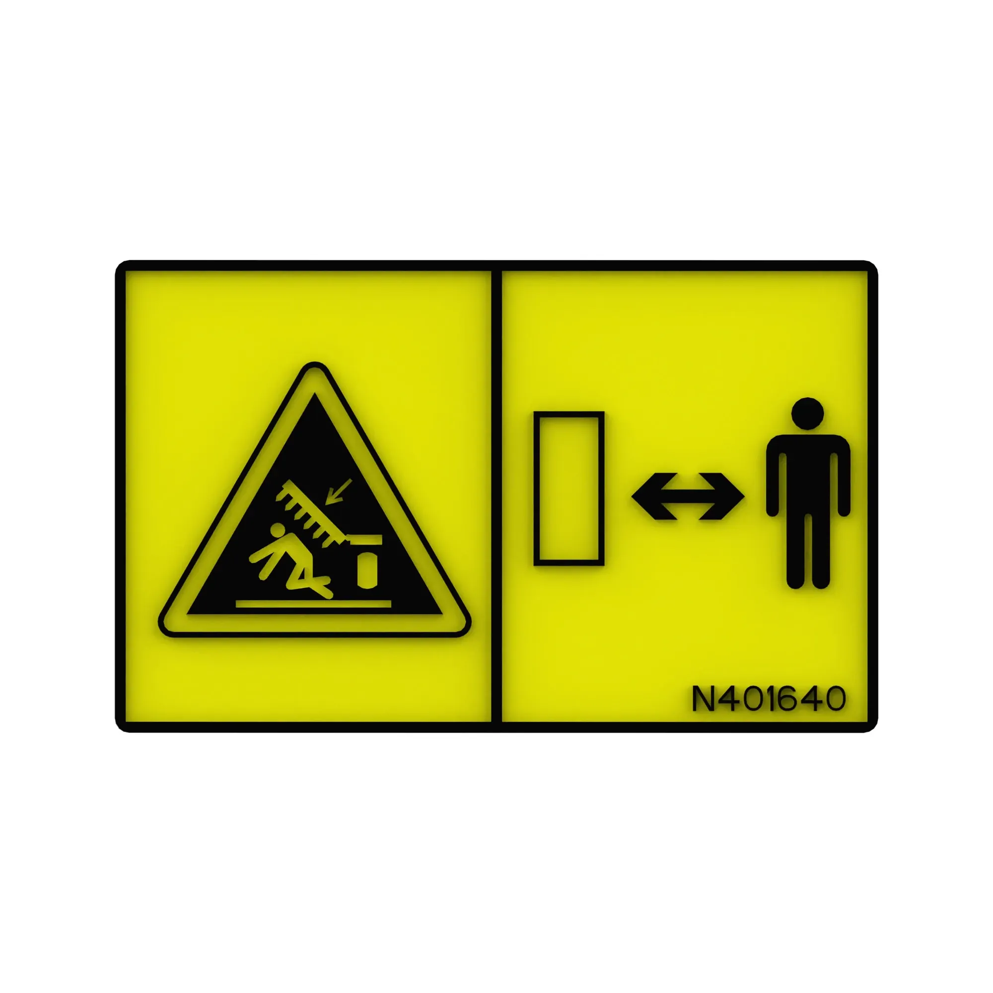 John Deere Safety Sign, Caution, Wing Crush - N401640