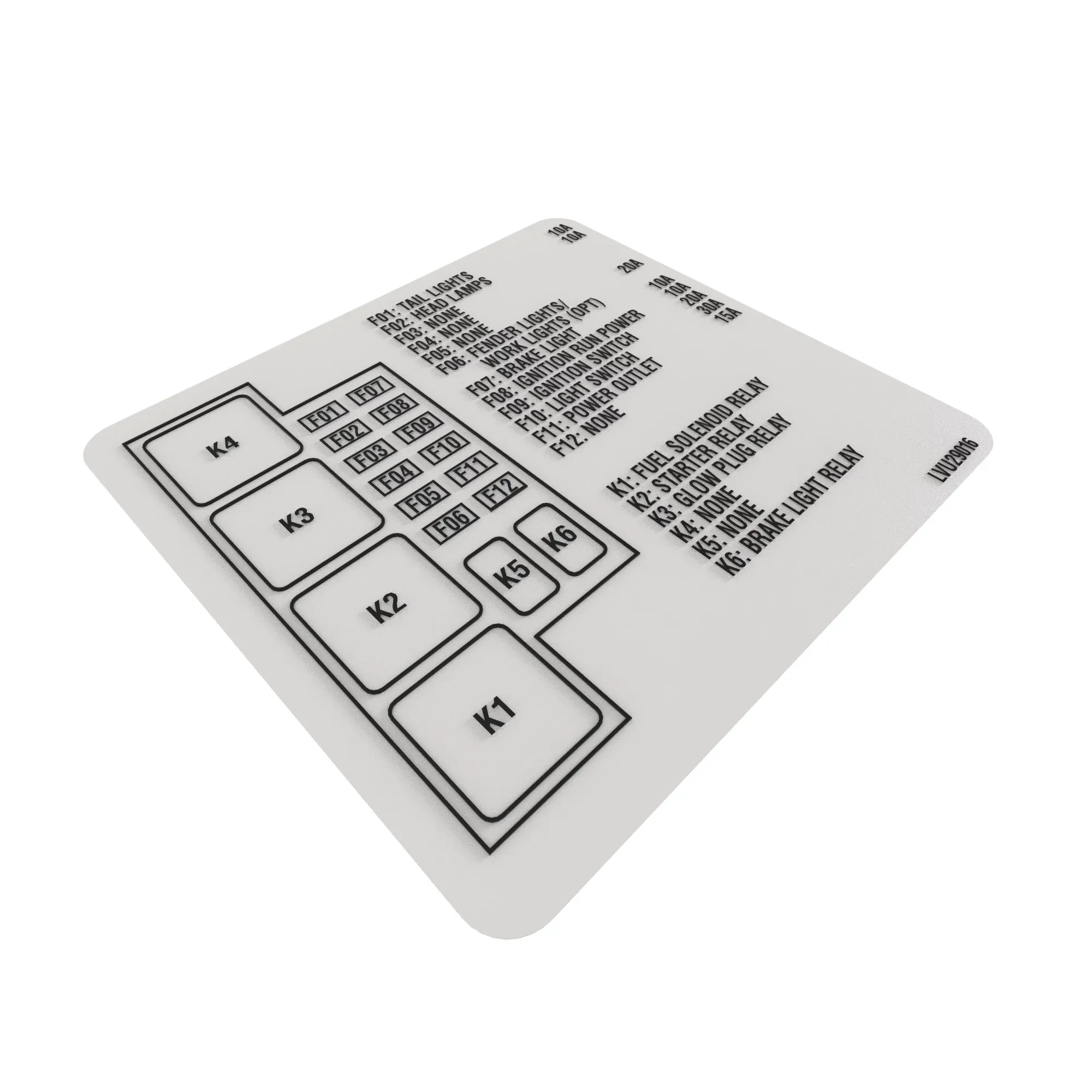 John Deere Power Distribution Center Label - LVU29016