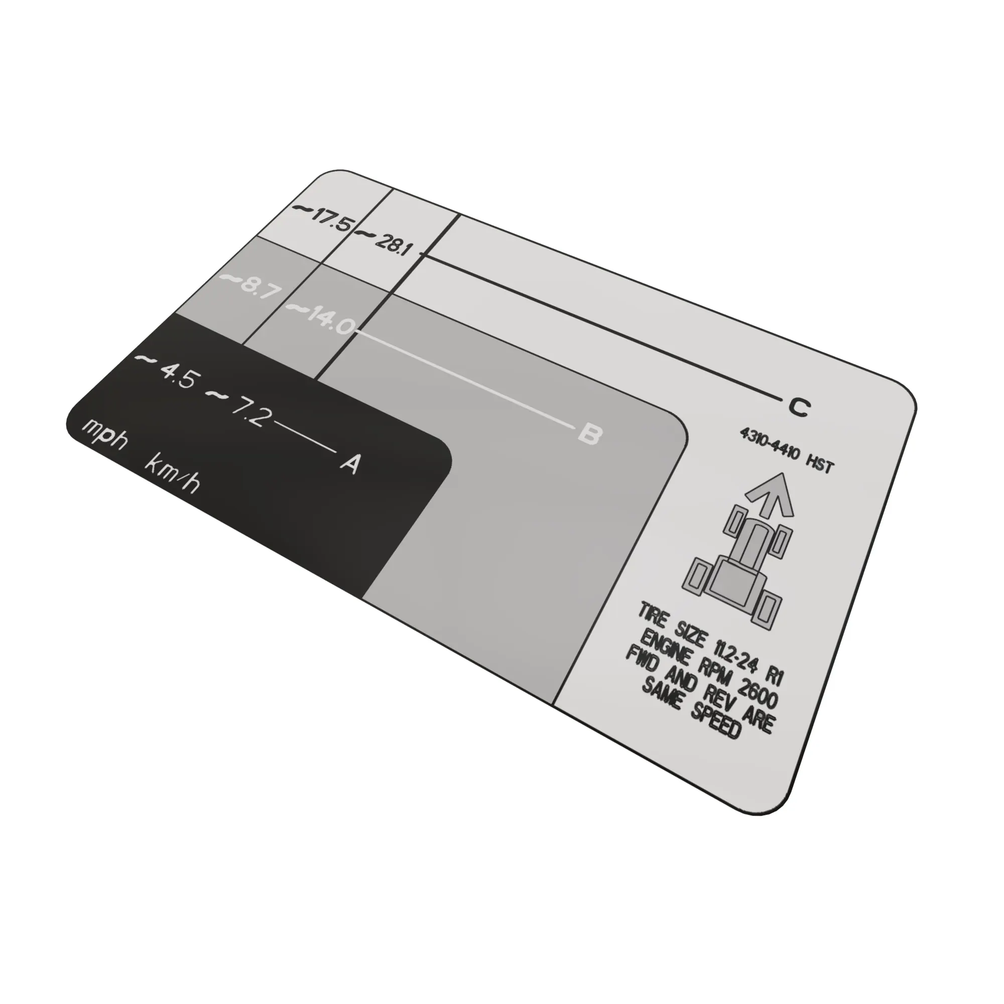 Decal, Ground Speed 4310/4410 Hst