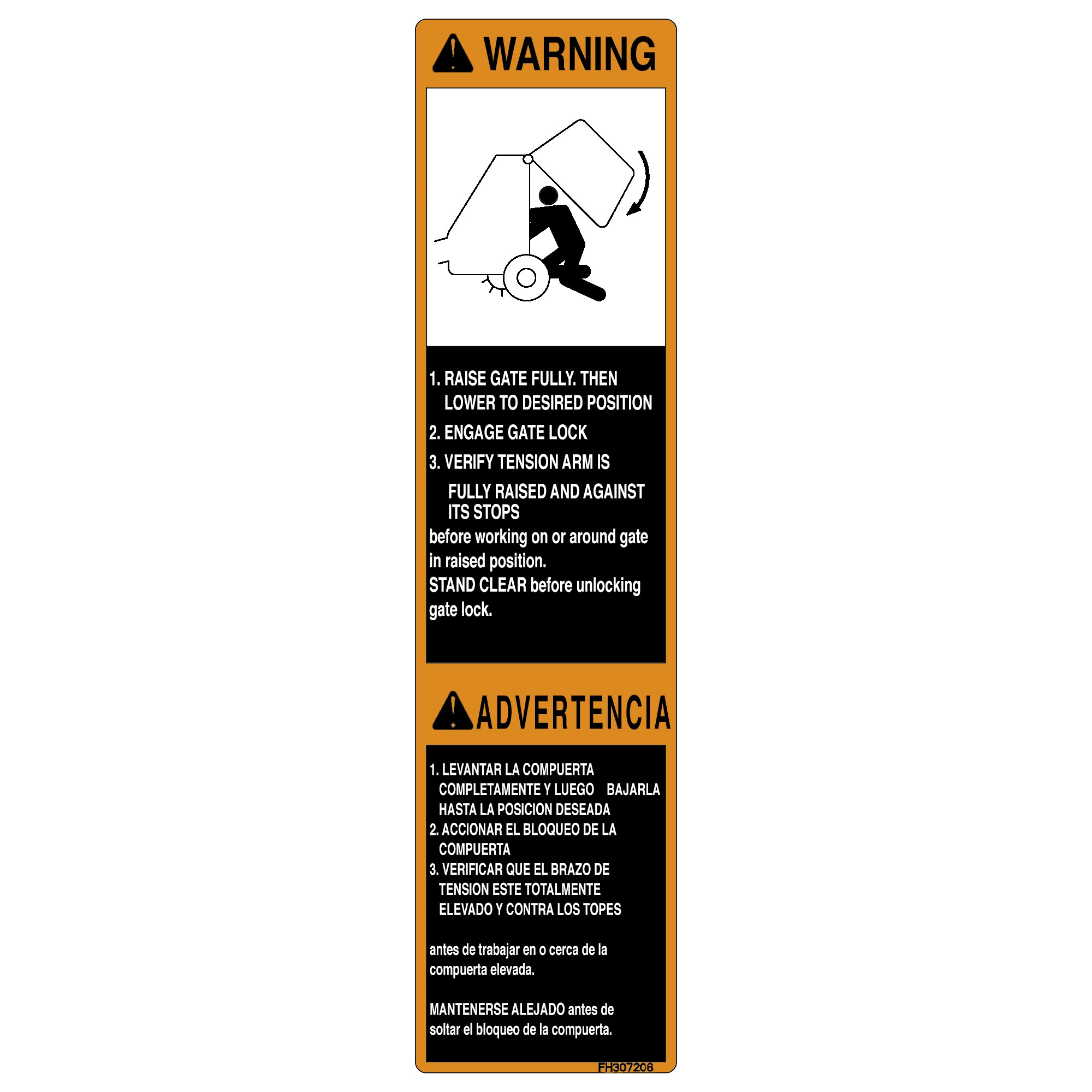 John Deere Gate Lock Warning Label - FH307206