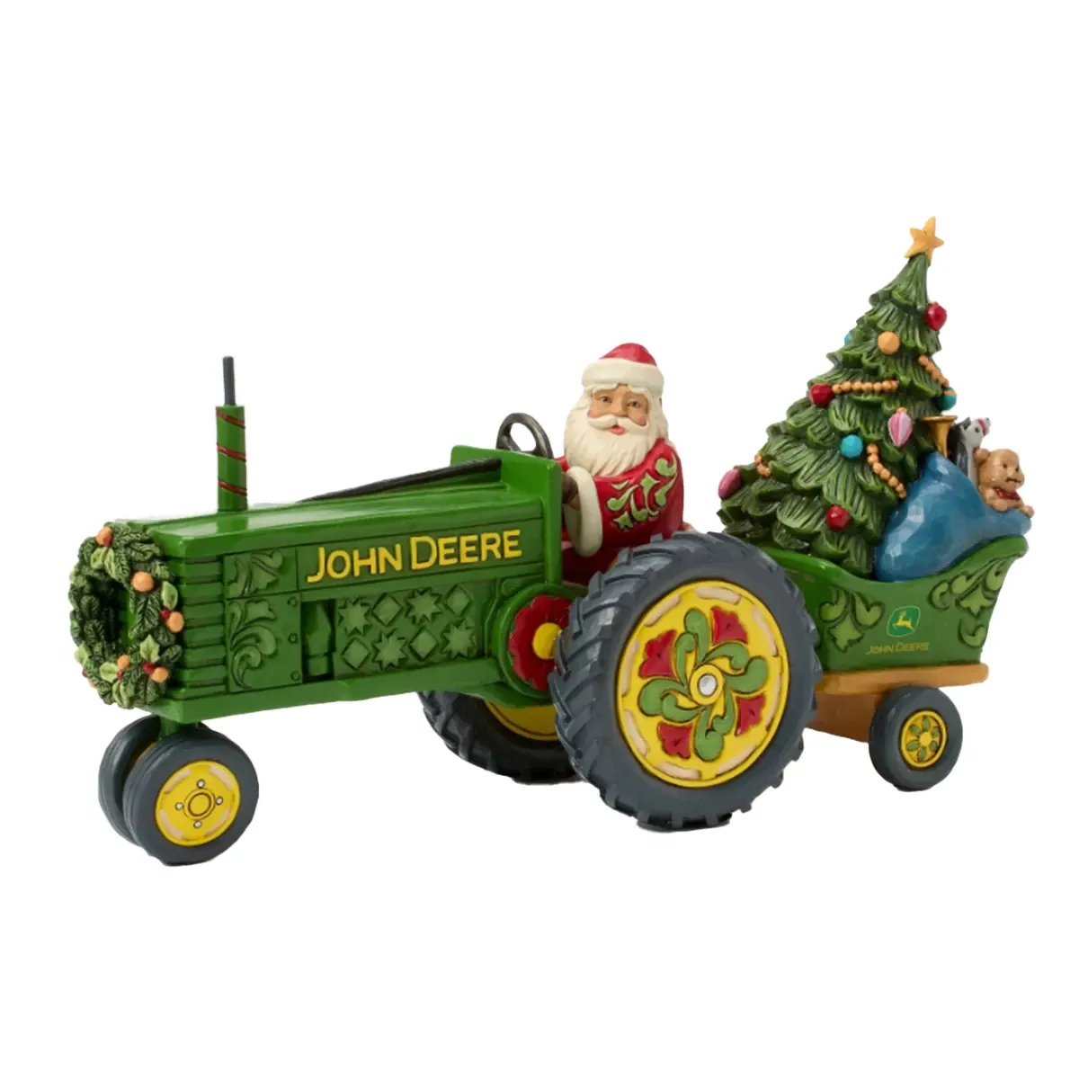 John Deere Santa's Festive Tractor Ride Figurine