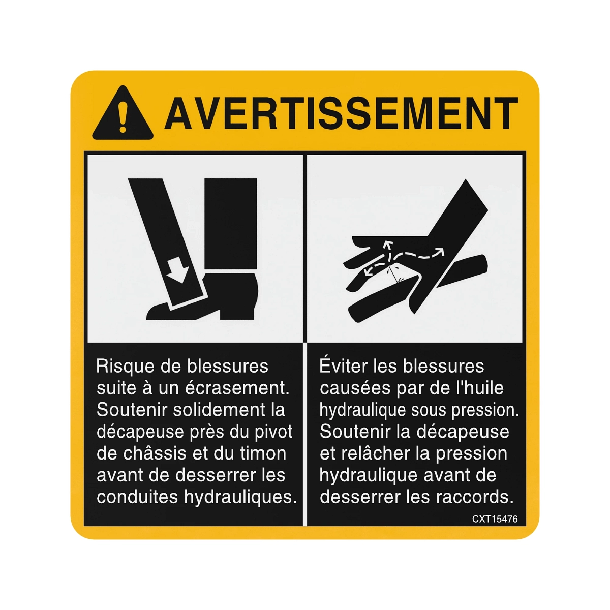 Safety Sign, Decal-Warning Foot/Leg