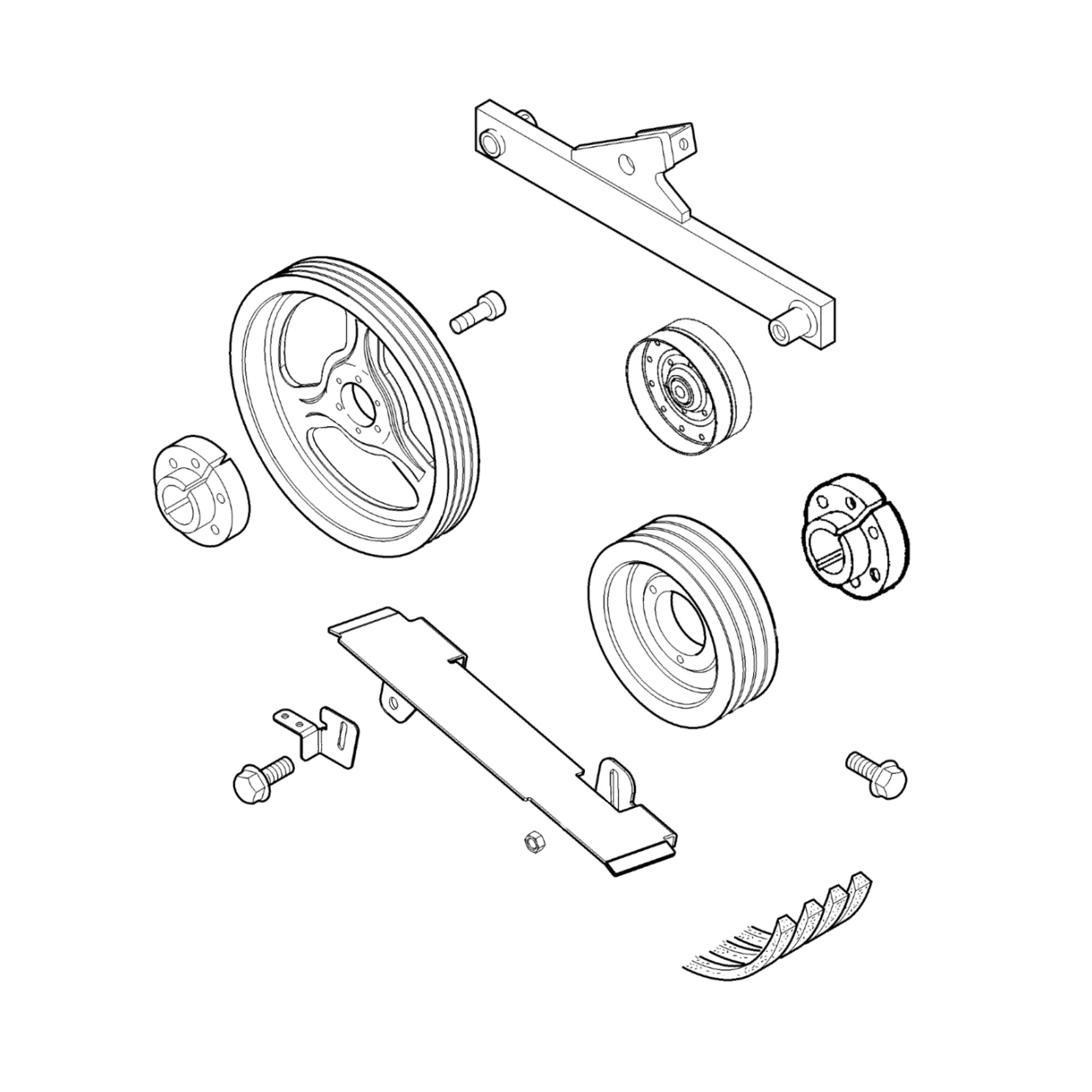 John Deere Narrow Quad-Band Kernel Processor Belt Disk Attachment, Left Side - BXE10088