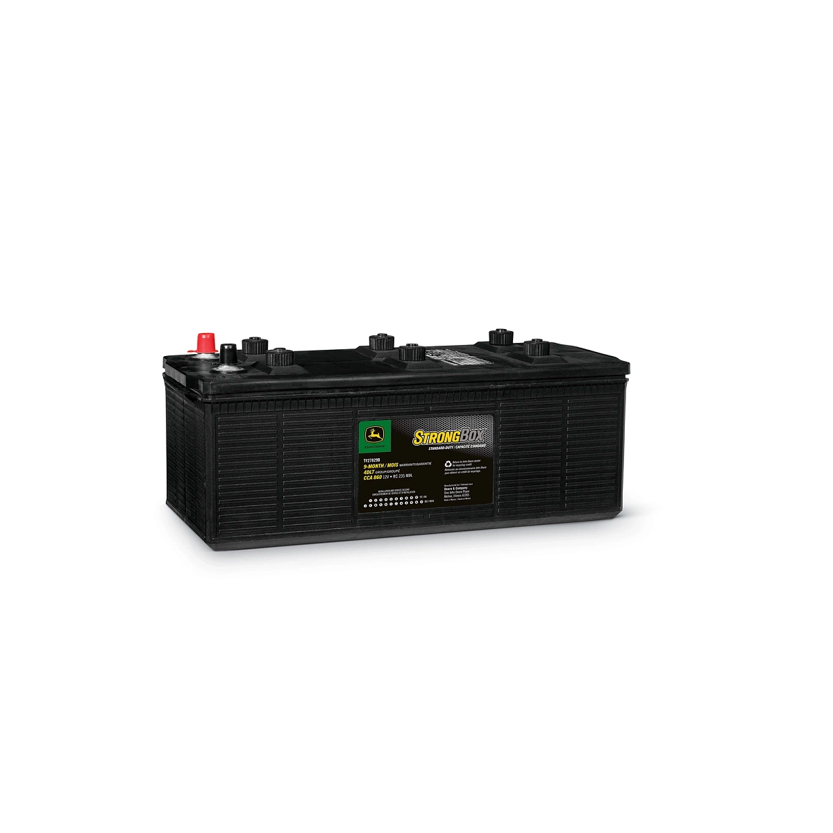 John Deere 12 Volt Battery, Wet Charged, 120 Ah, 860 CCA, 4DLT BCI - TY27829B