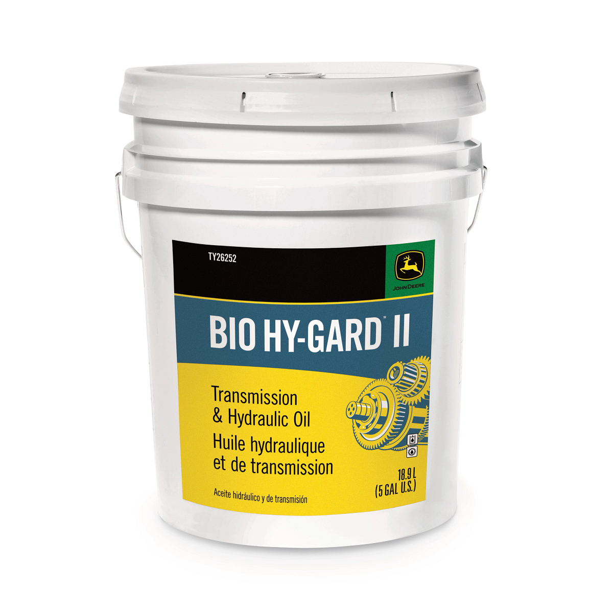 John Deere Transmission and Hydraulic Oil, Bio Hy-Gard™ II, 18.9 Liter (5 Gallon) - TY26252