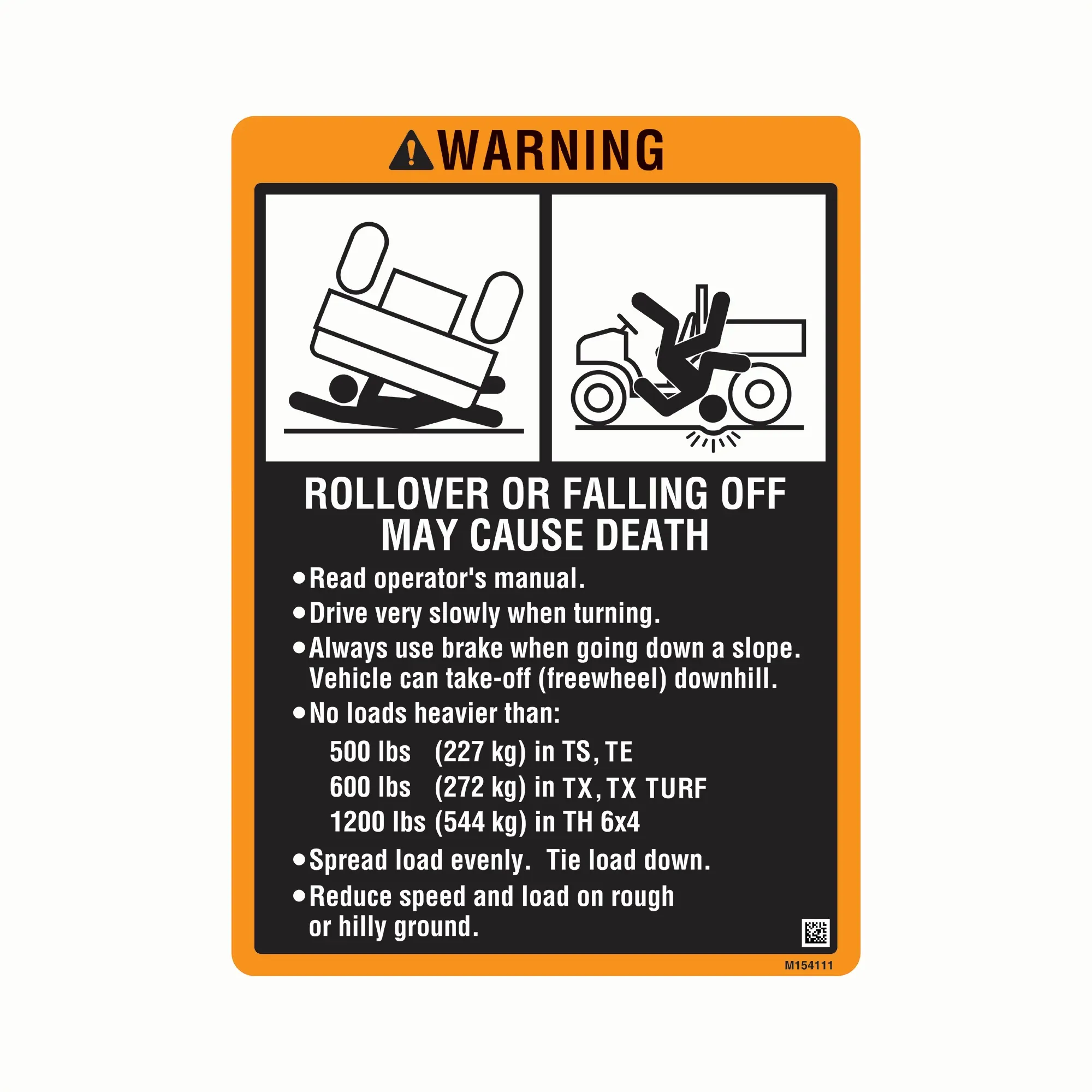 John Deere Warning Label - M154111