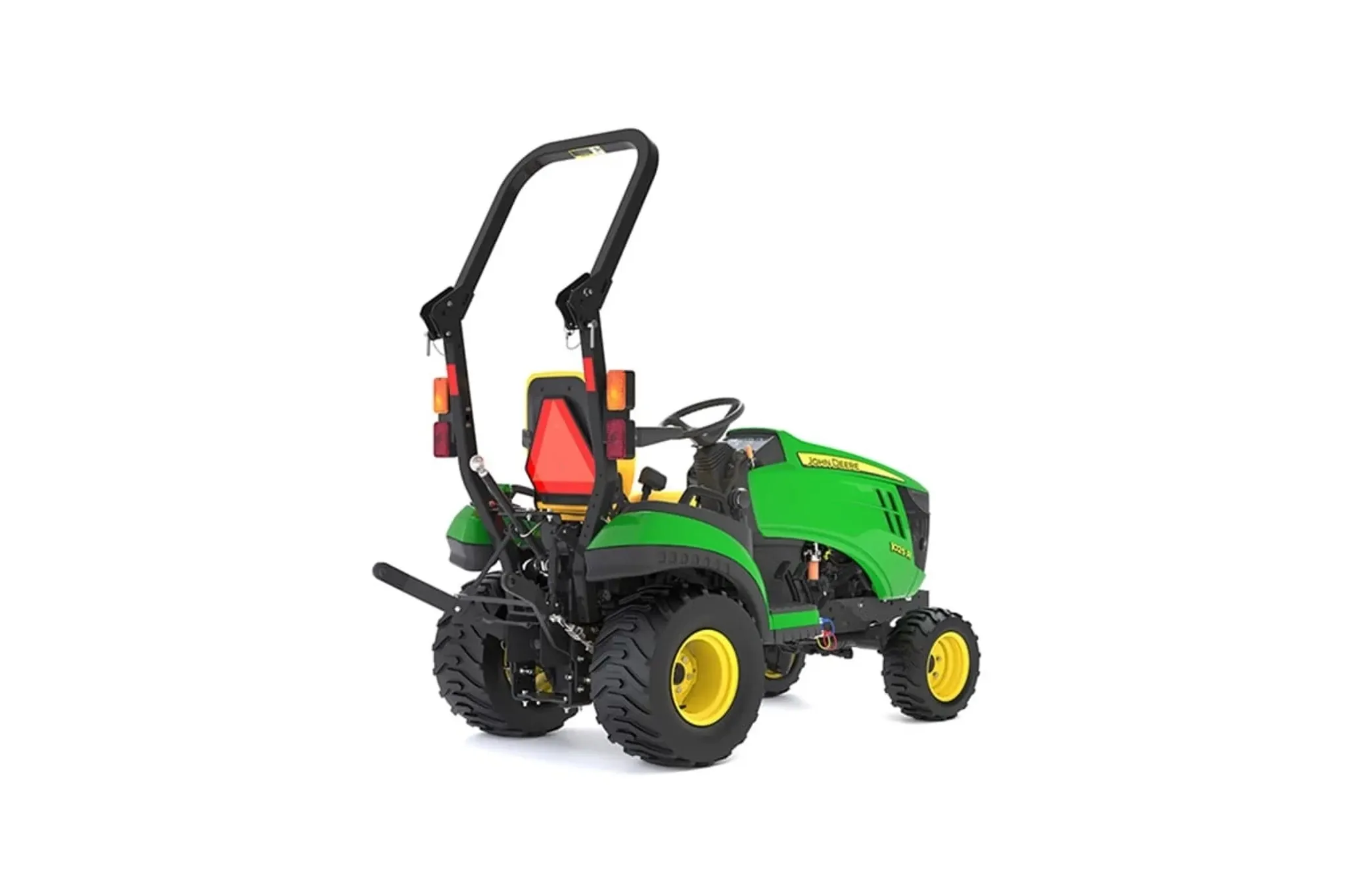 Studio image with a rear right view of 1025R Tractor Sub-Compact Tractors